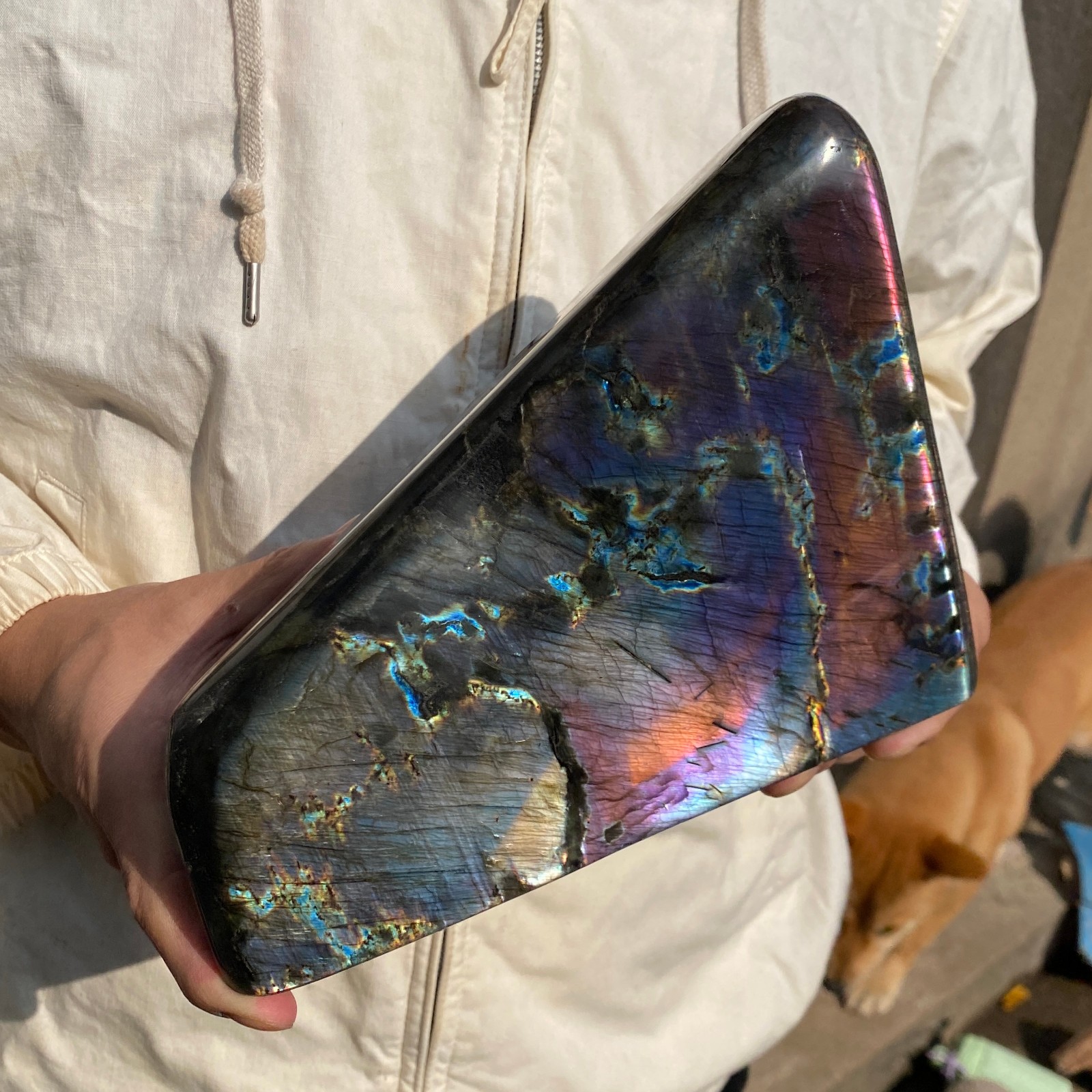 10.1LB Natural Labradorite Crystal Quartz Rough Mineral Specimen Healing