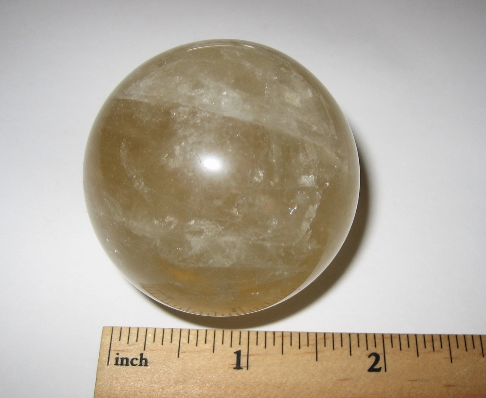 2″ (50mm) POLISHED NATURAL CITRINE QUARTZ CRYSTAL STONE SPHERE ~ 162.2grams *1