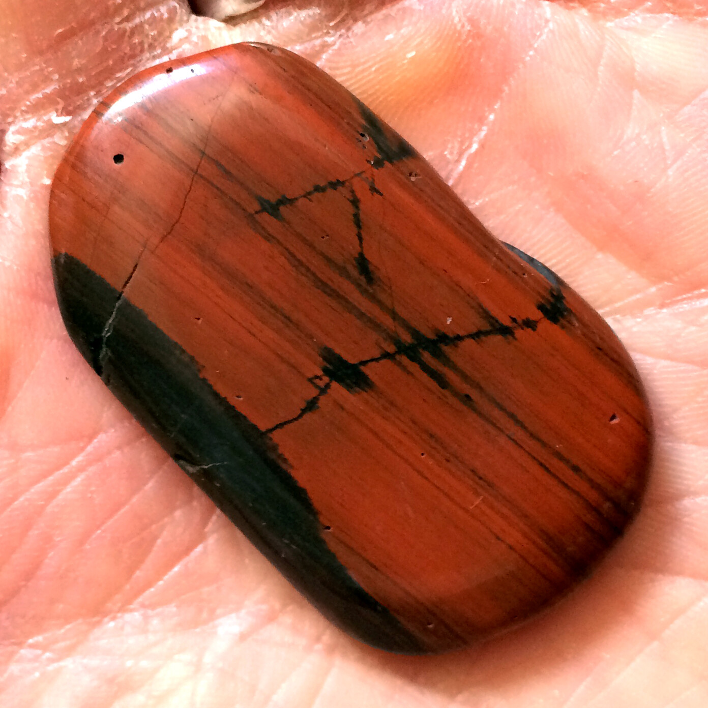 Natural Red Jasper Palm Stone Polished Worry Stone Rock Healing Crystal Reiki