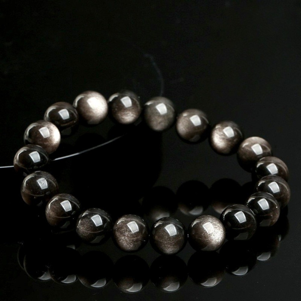 Natural Gold & Silver Obsidian Bracelet Energy Healingstone Fashion Jewelry Gift