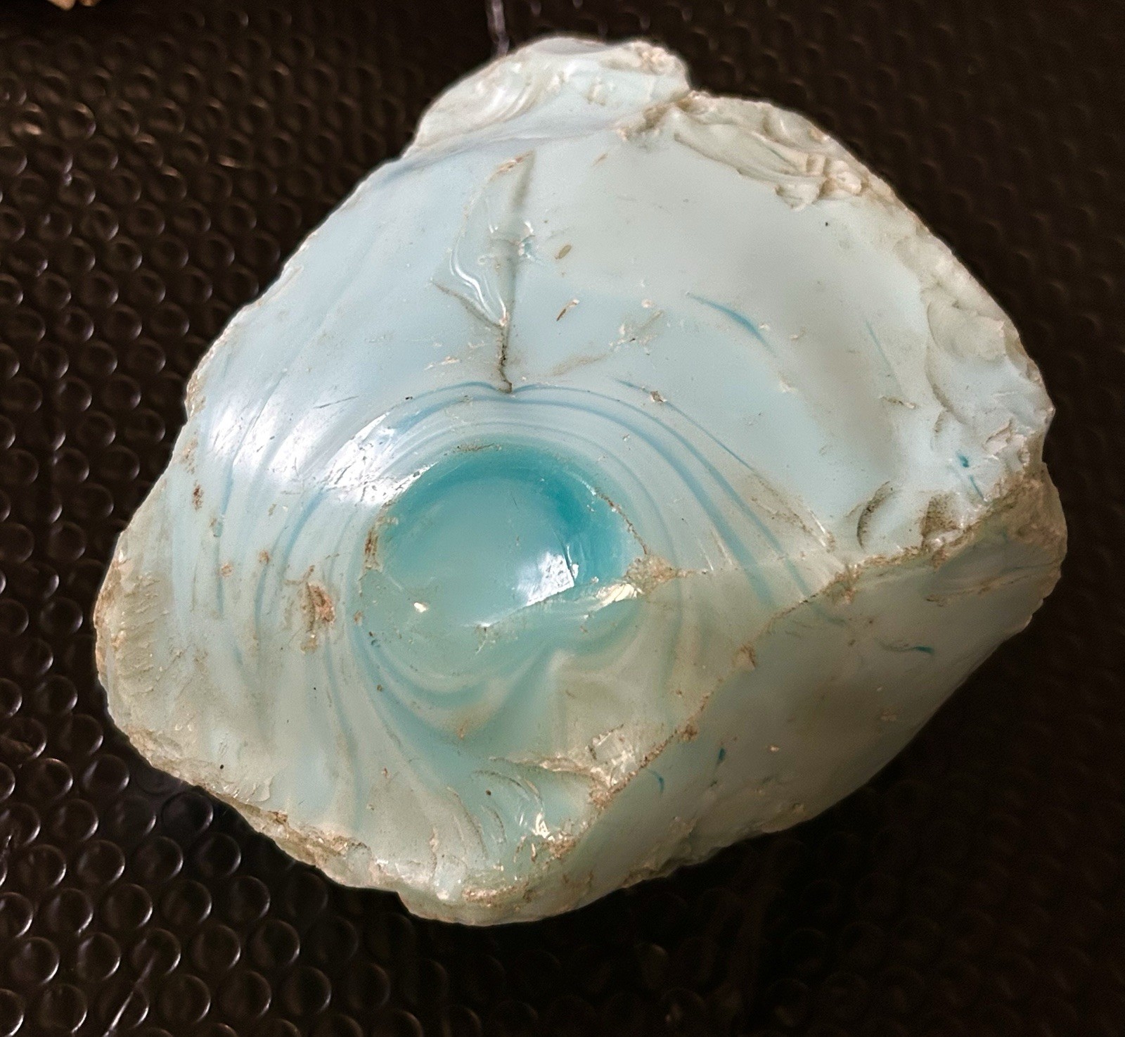 Glass Slag Piece Aqua Blue Sea Foam Color Industrial Art Large Fractured 6lb8oz