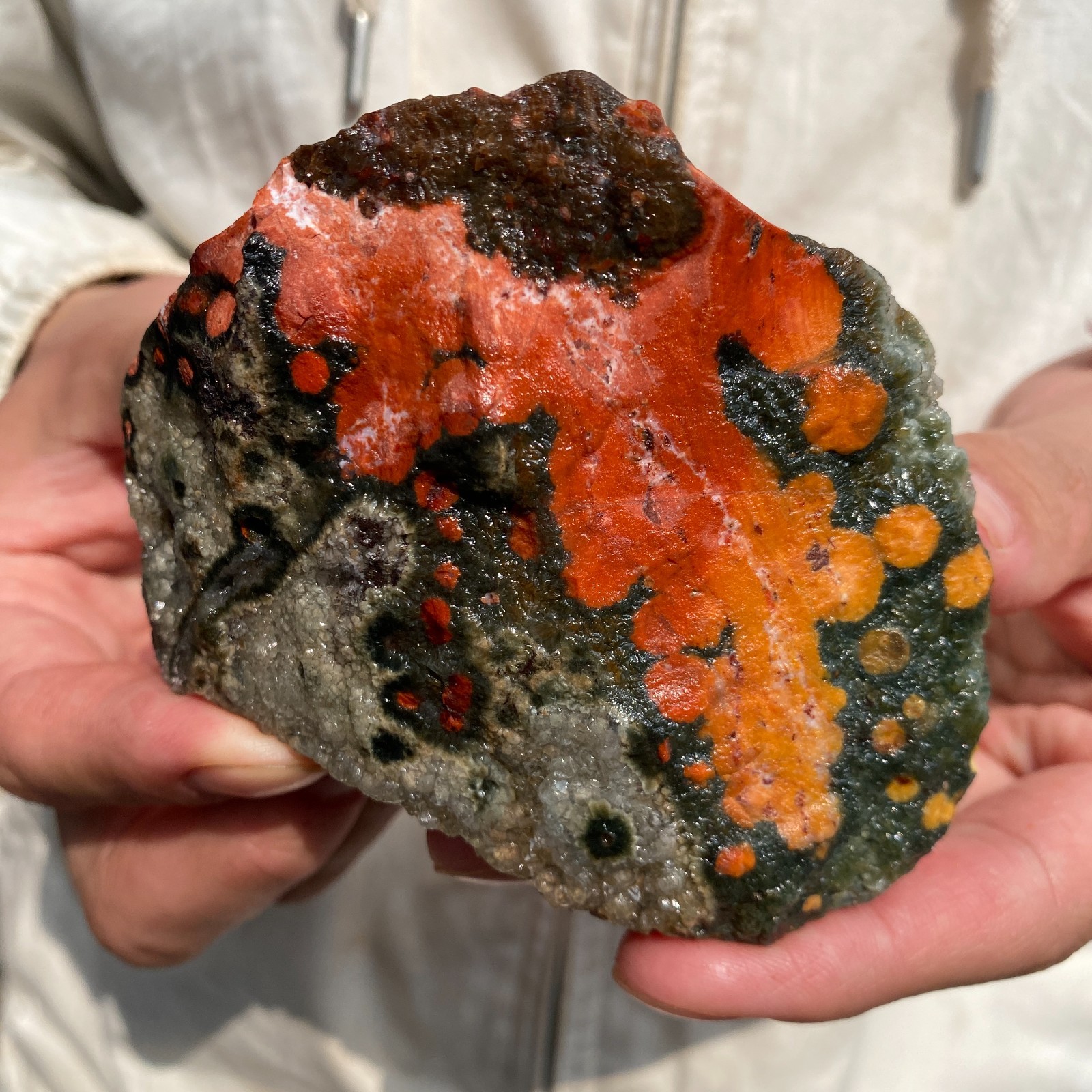 350G Rare Natural Raw Ocean Jasper Rough Quartz Crystal Mineral SpecimeM