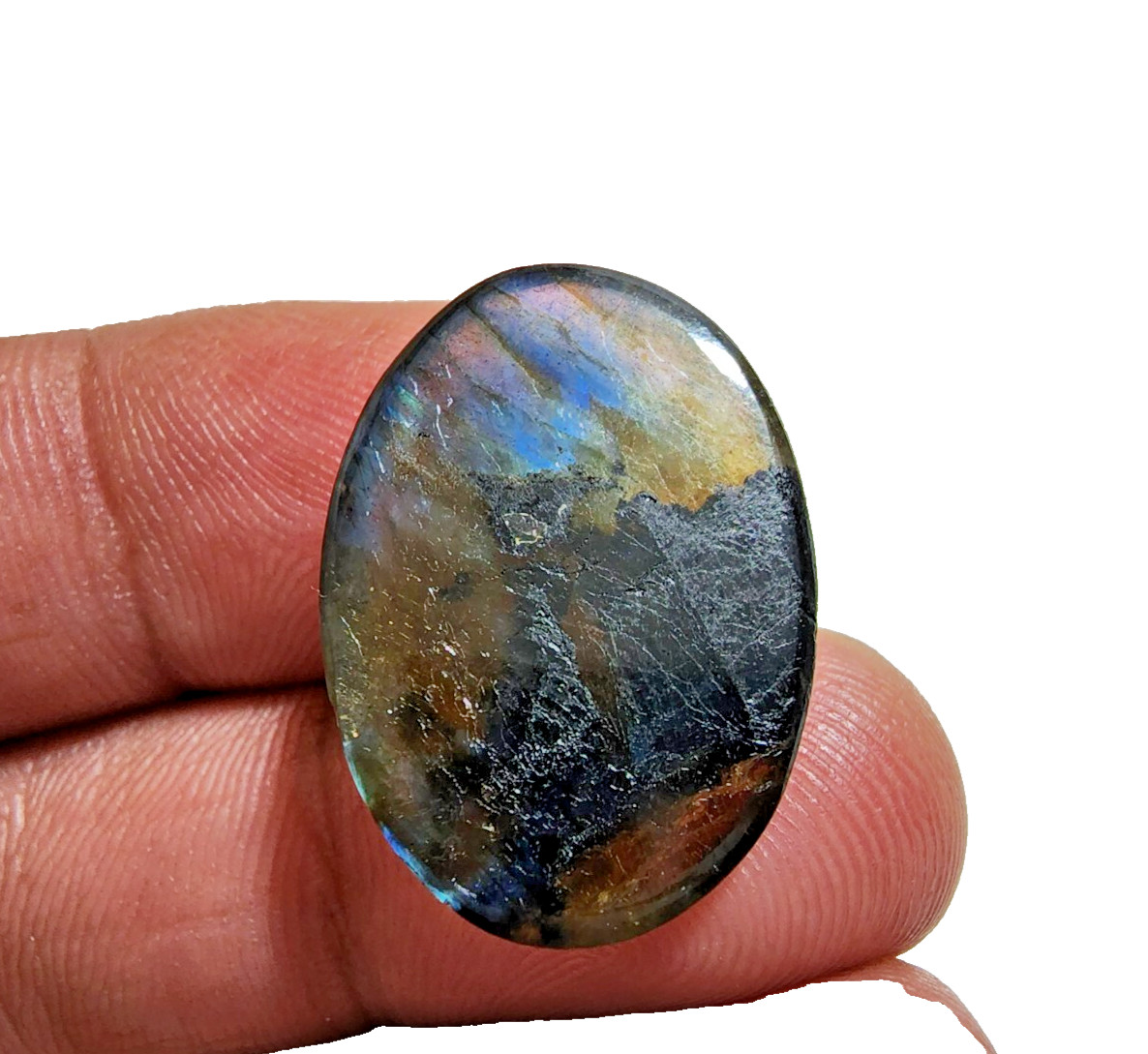 27 Crt Outstanding Labradorite Cabochon Gemstone Oval Shape Jewelry For Making