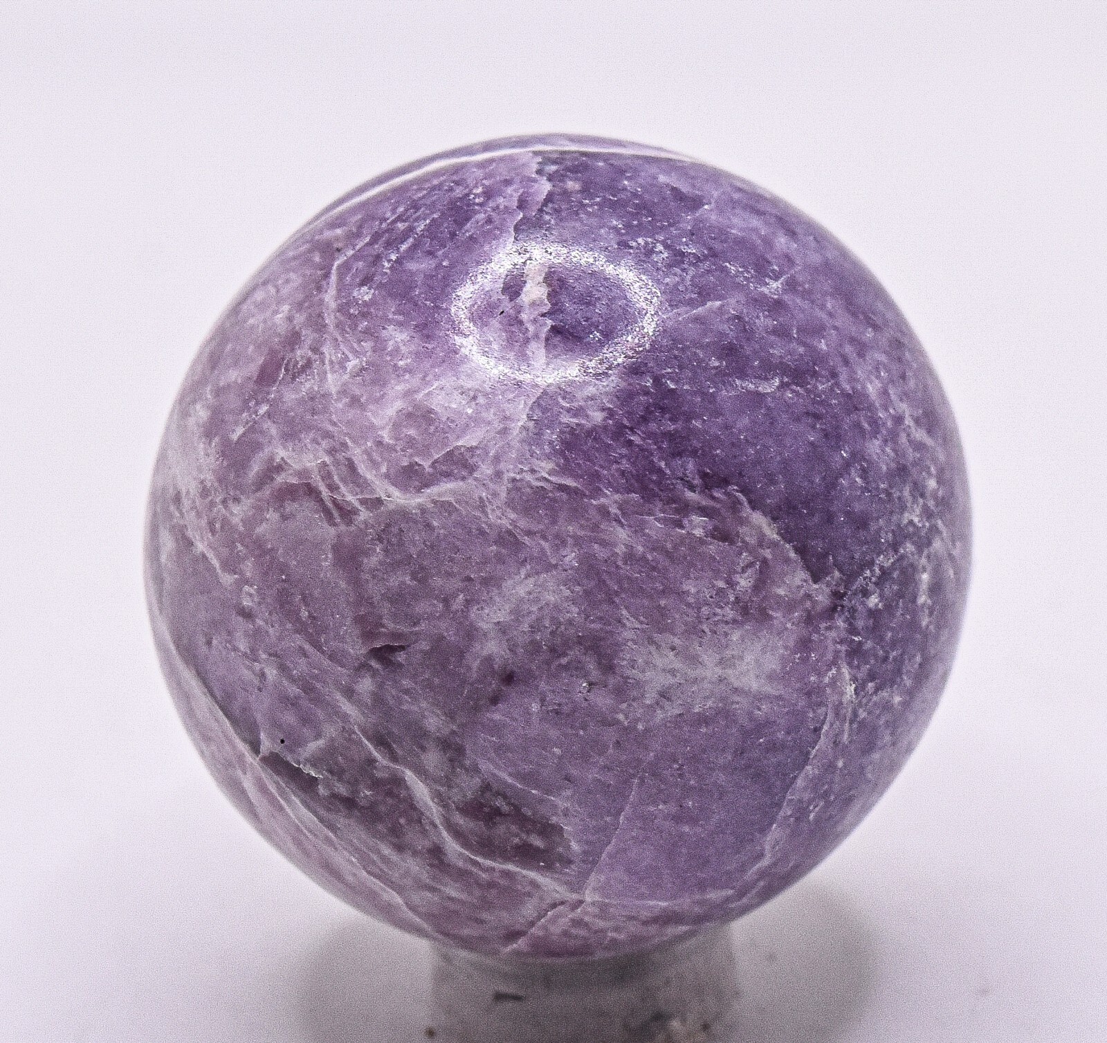 41mm Lilac Lepidolite Sphere Polished “Flower Sugilite” Gemstone Mineral Brazil