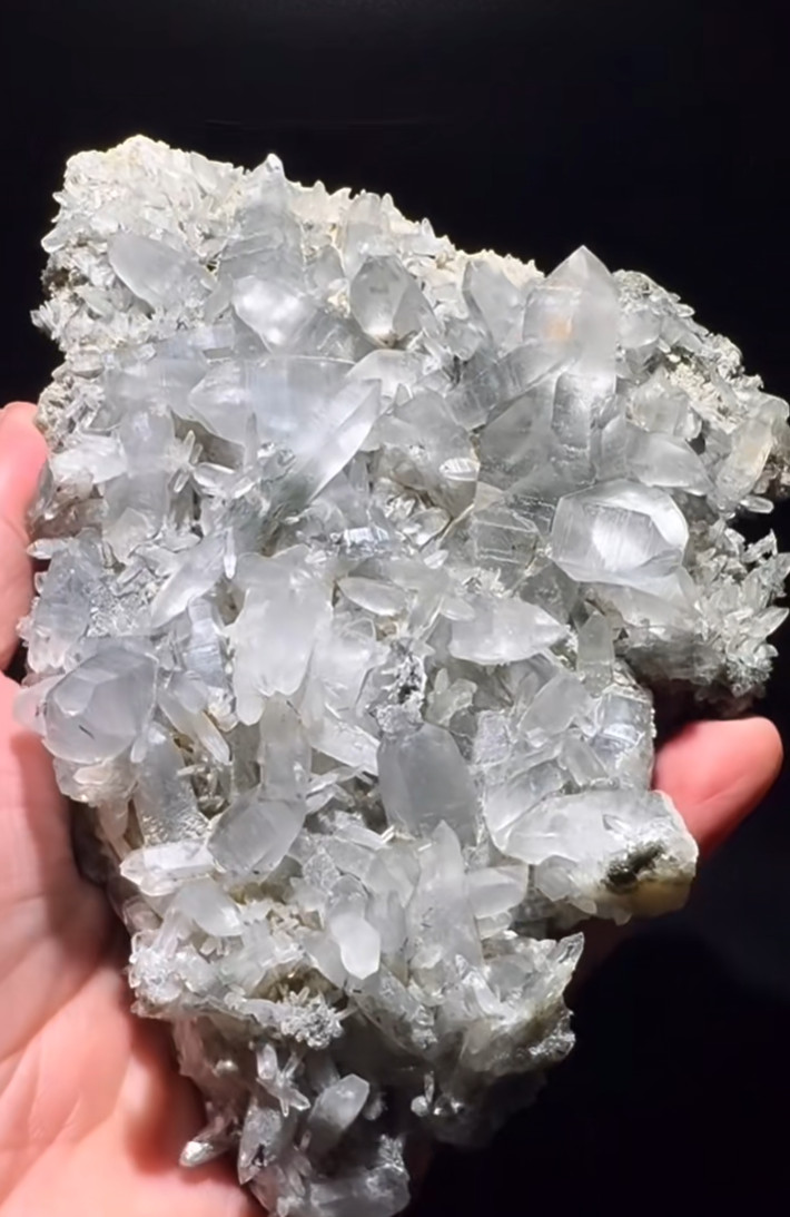 1pc Natural Blue Ghost Quartz Cluster Crystal Energy Reiki Decor