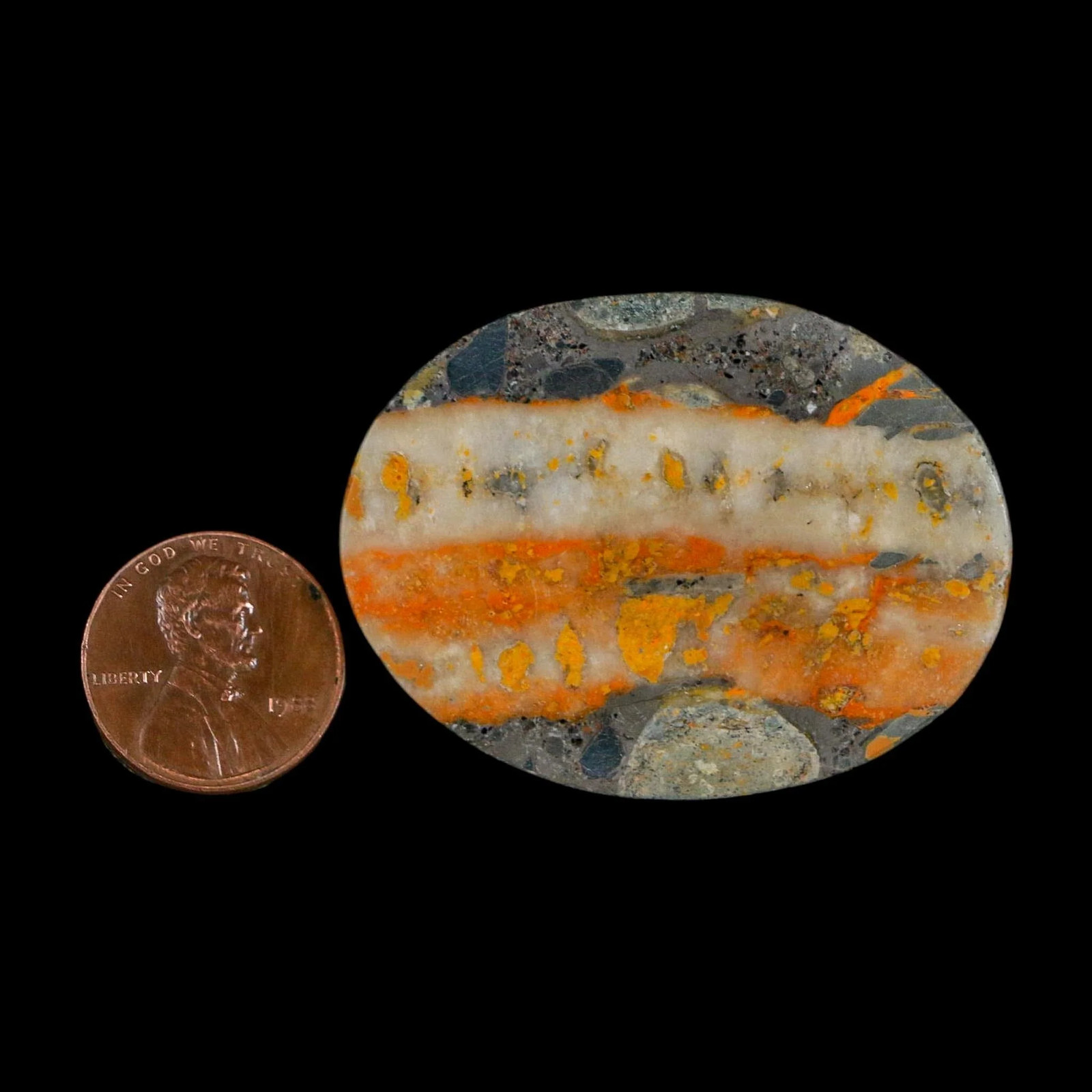 1.9″ Bumblebee Jasper Natural Polished Mineral Palm Stone Java Indonesia