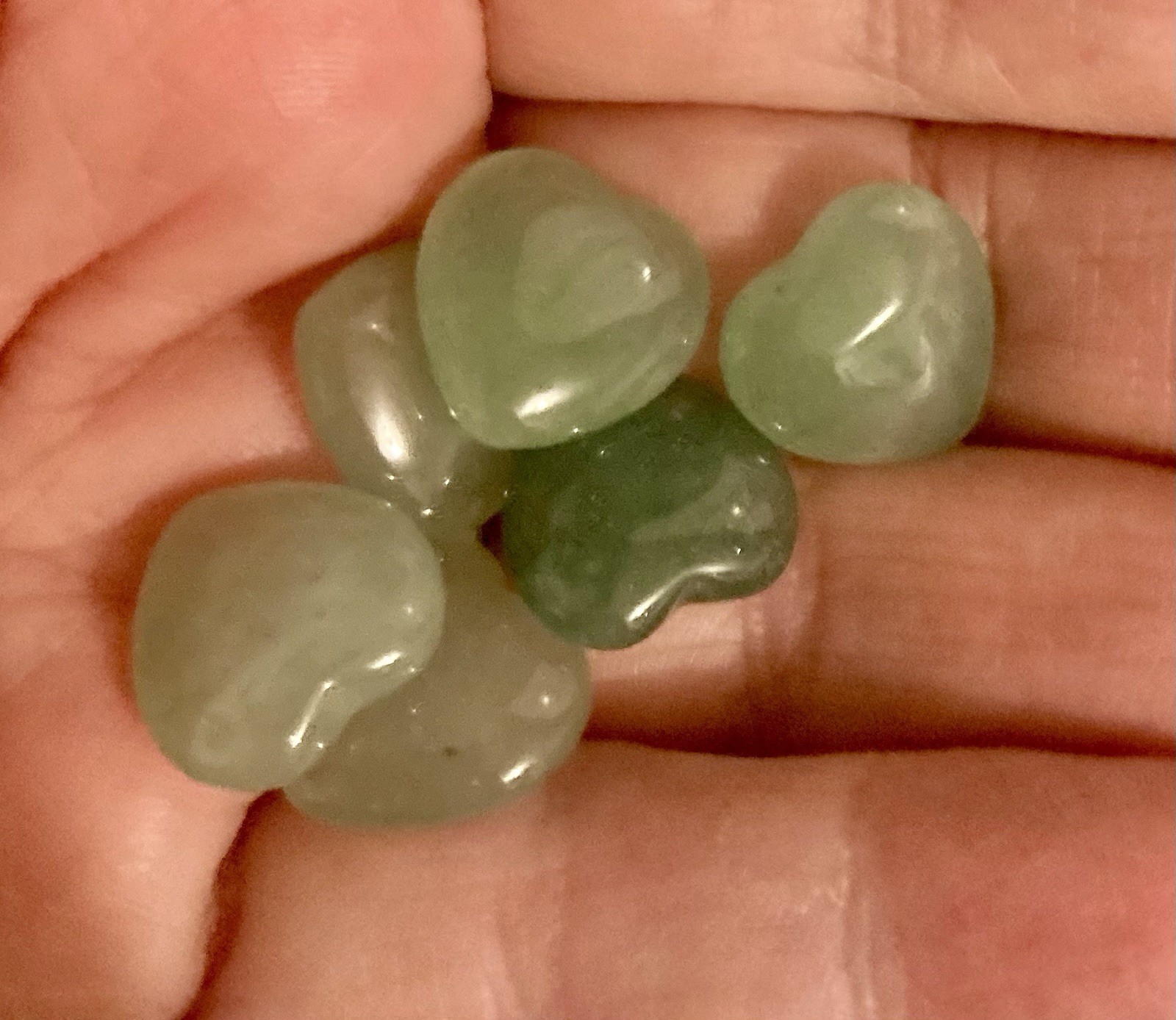 Green Aventurine Stone Handcrafted 15mm Heart Lot of 6