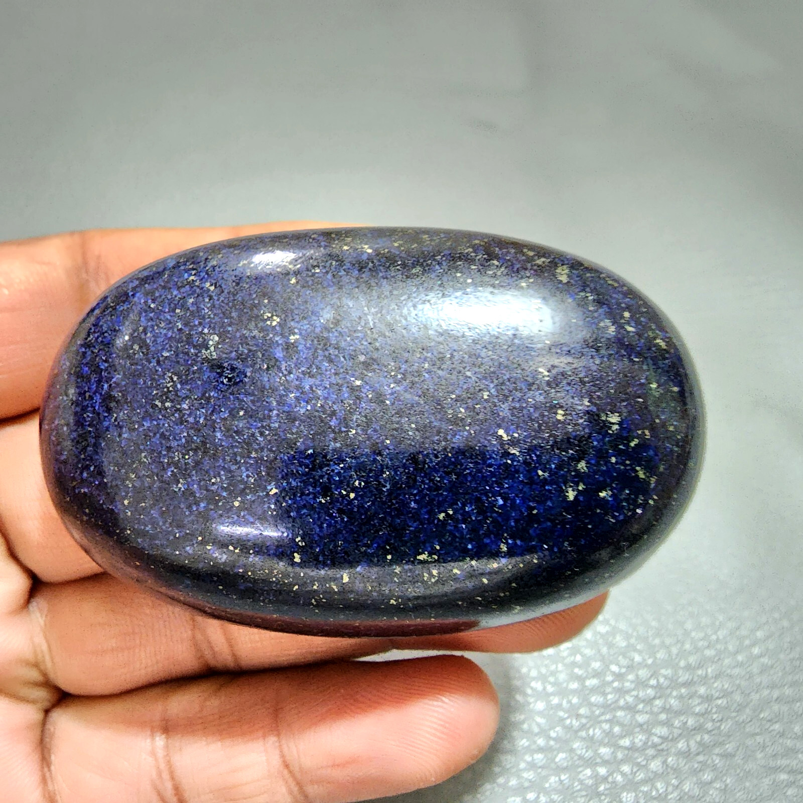Natural A+ Lapis Lazuli Palm Worry Stone Quartz Crystal Polished Gemstone 634 Ct
