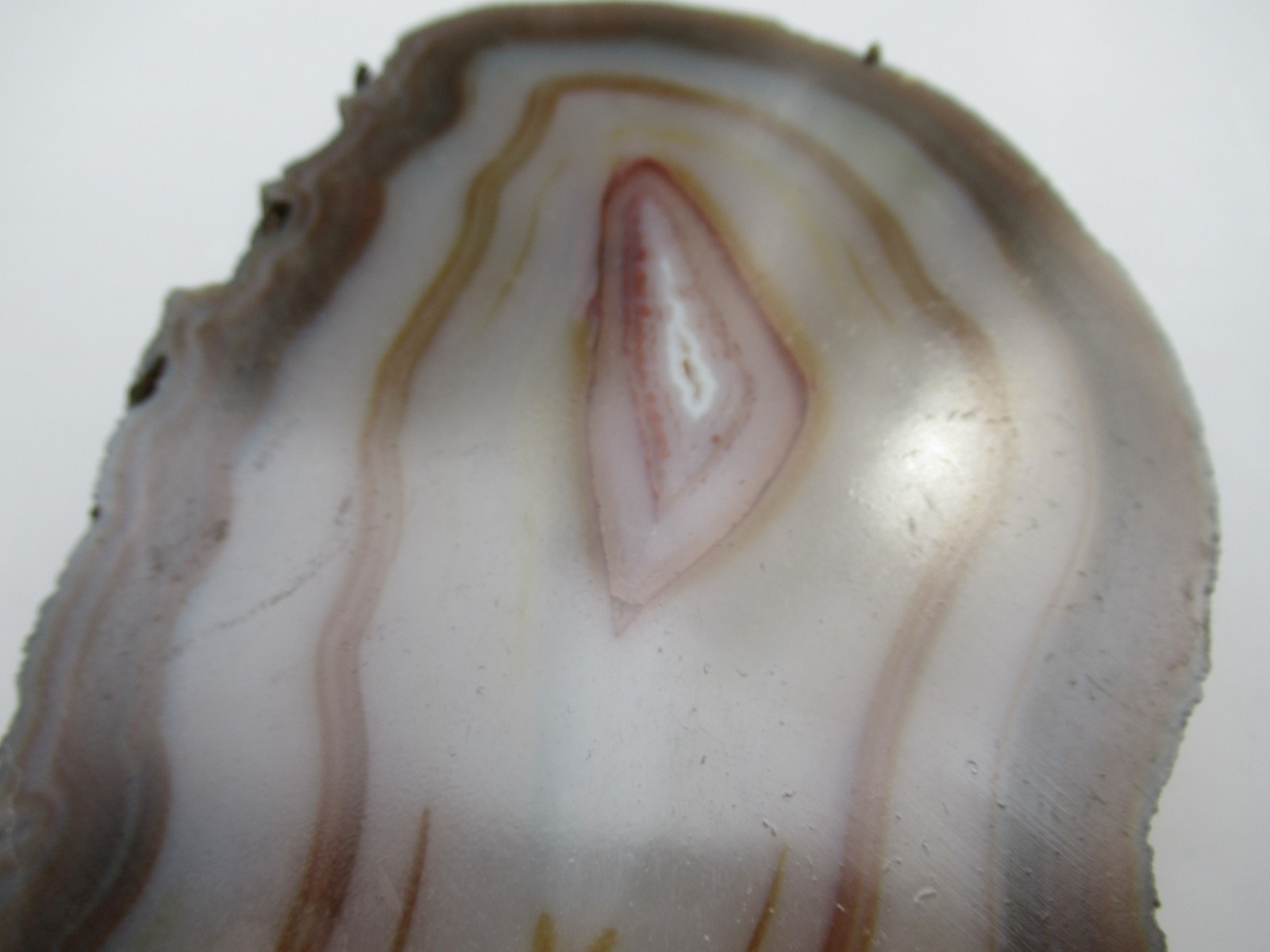 Vintage 10″ Tall Agate Slice on Brass Stand, Marked India, Stone Display Piece