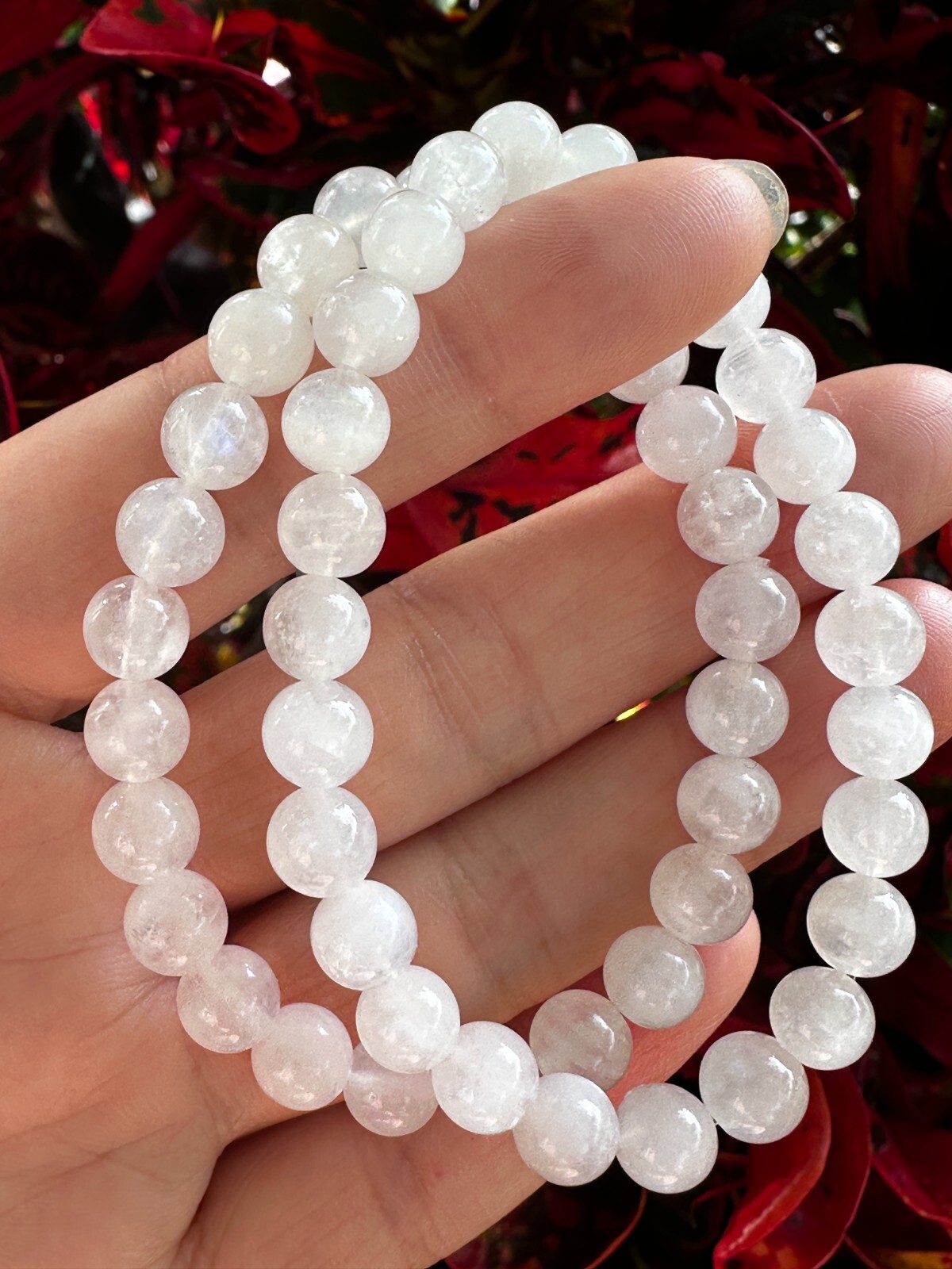 Grade A++ Rainbow Moonstone Crystal Bead Bracelet 6-7 mm, Wholesale Bulk Lot