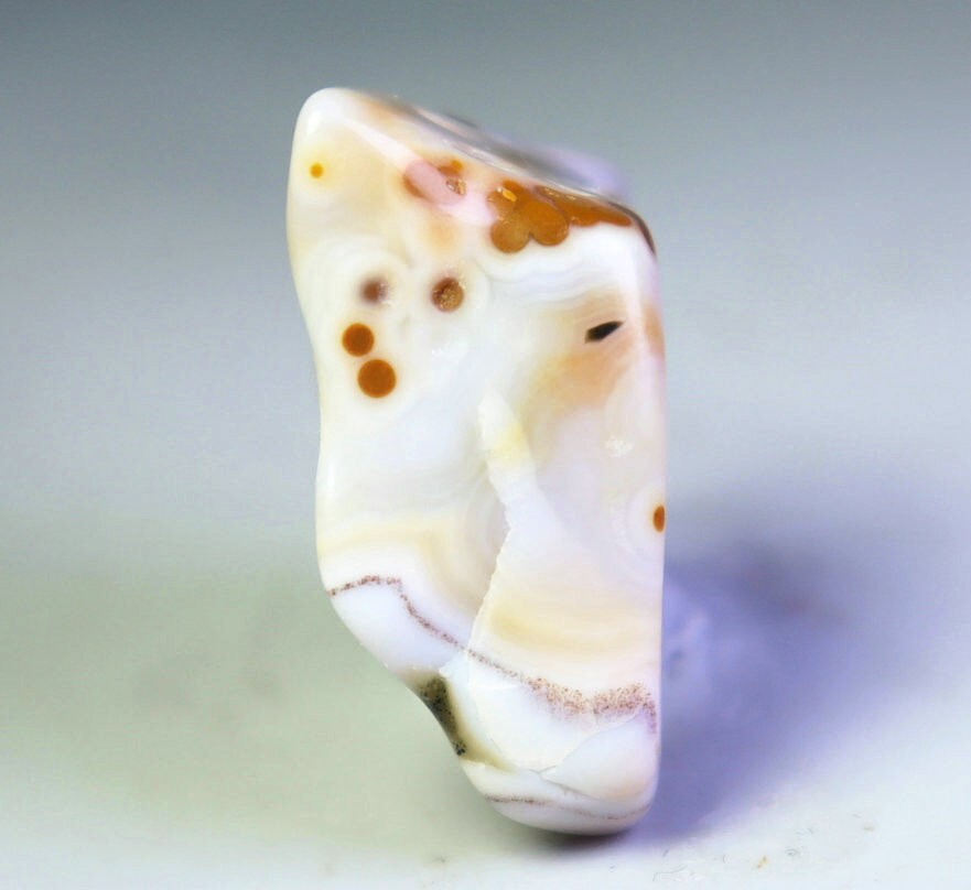 Natural Ocean Jasper Agate Quartz Crystal Round Eye Pendant Reiki Stone Specimen