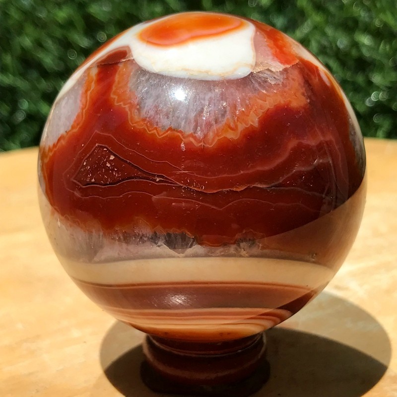 290G Natural Patterned Agate Ball Crystal Sphere Mineral Specimen Healing