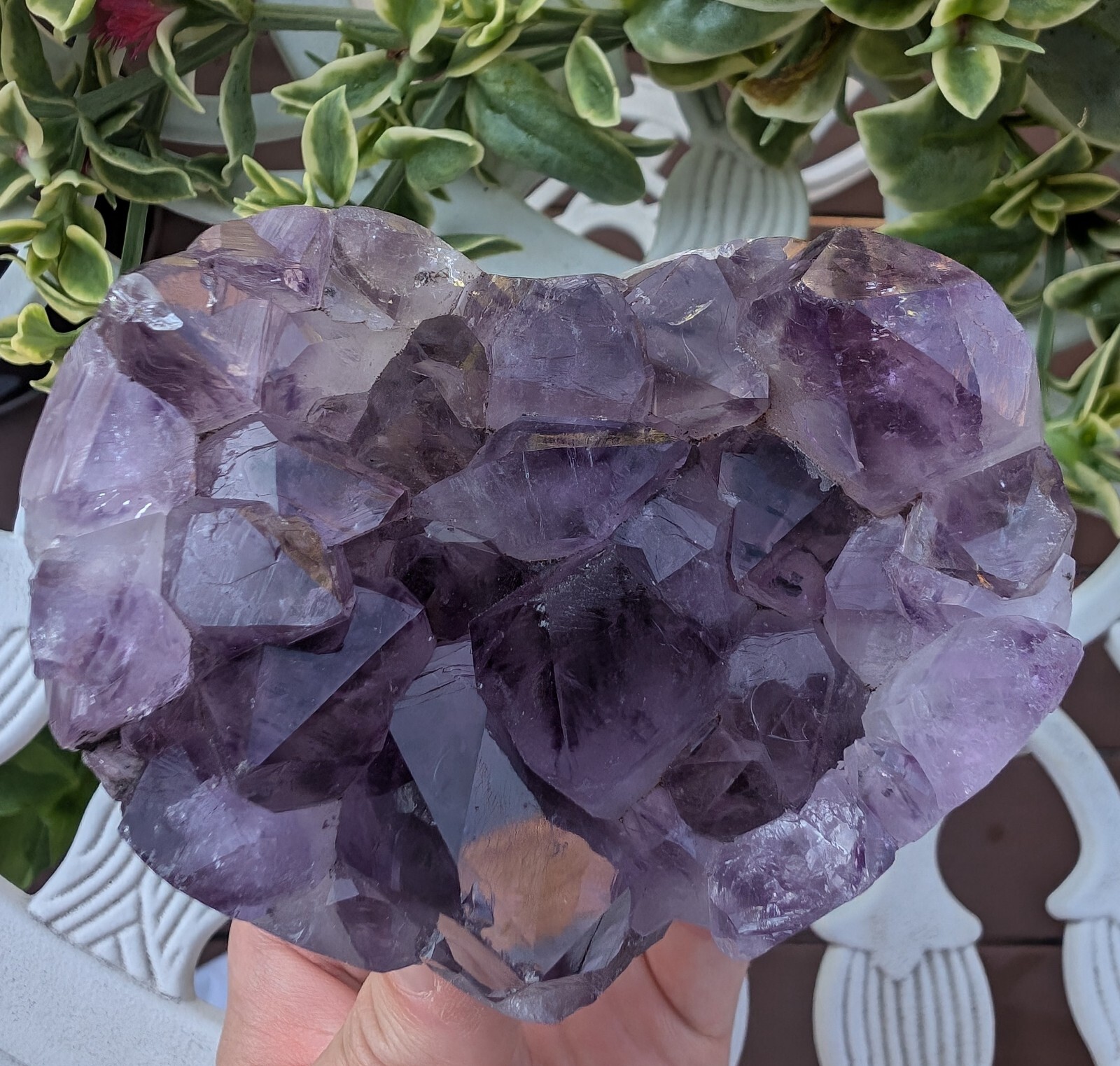 Amethyst Heart Geode Crystal Large Big Huge Gemstone Chakra Reiki