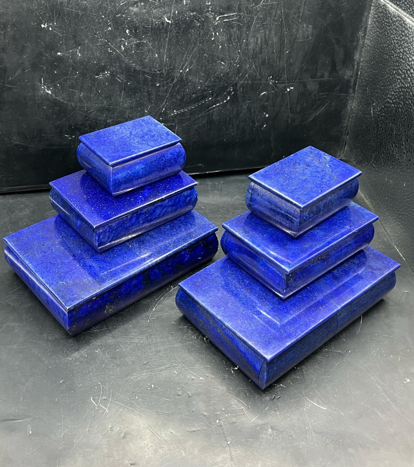 Premium 1.4kg Lapis Lazuli Stone Boxes Set – Natural Afghan Blue Gemstone