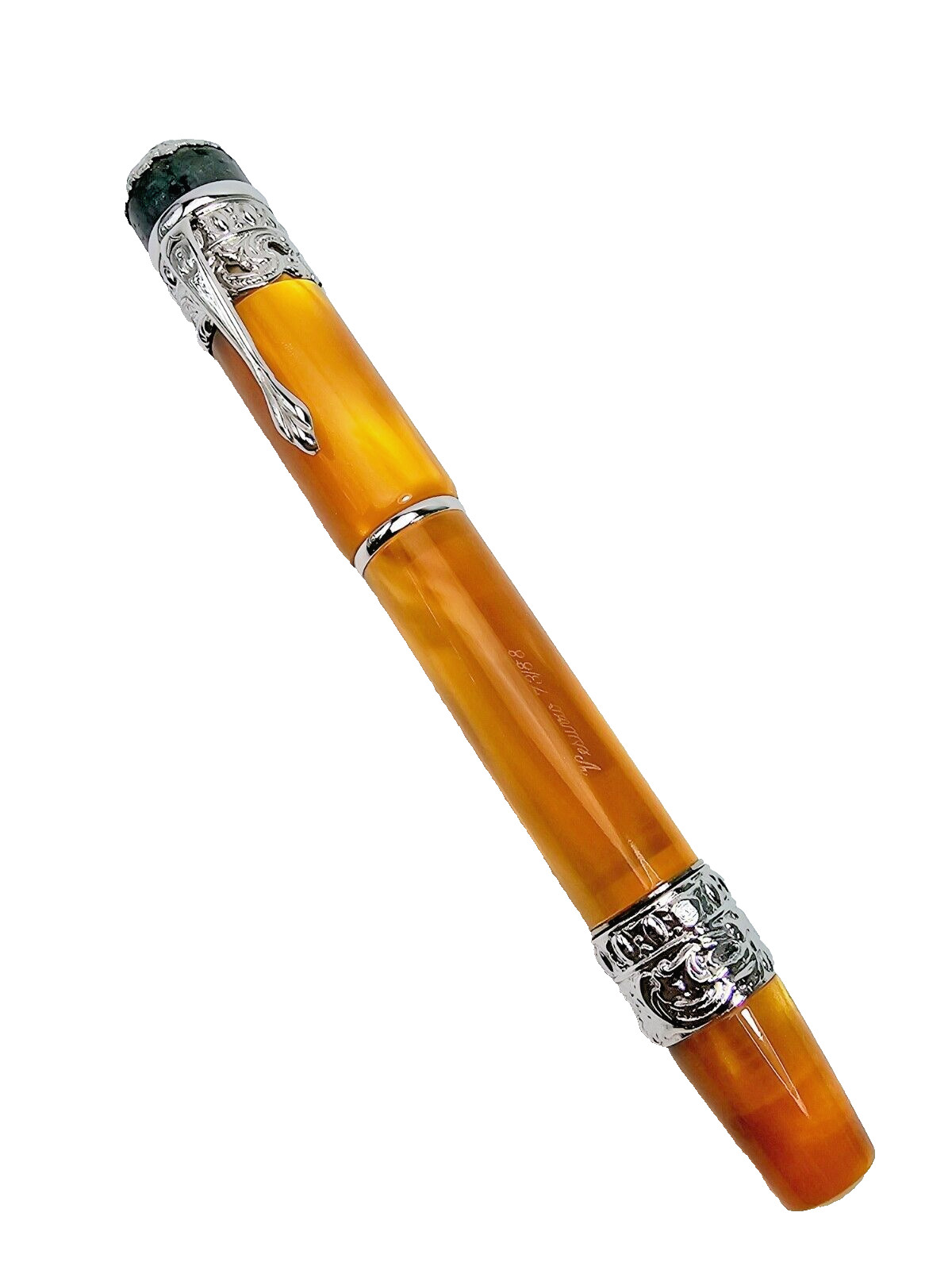 RARE! ANCORA VESUVIO YELLOW LIMITED EDITION 73/88 FOUNTAIN PEN FINE 18K GOLD NIB