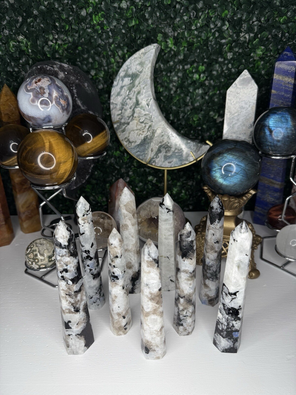 Rainbow Moonstone Towers | Crystal Towers, Flashy, Intuitively Chosen