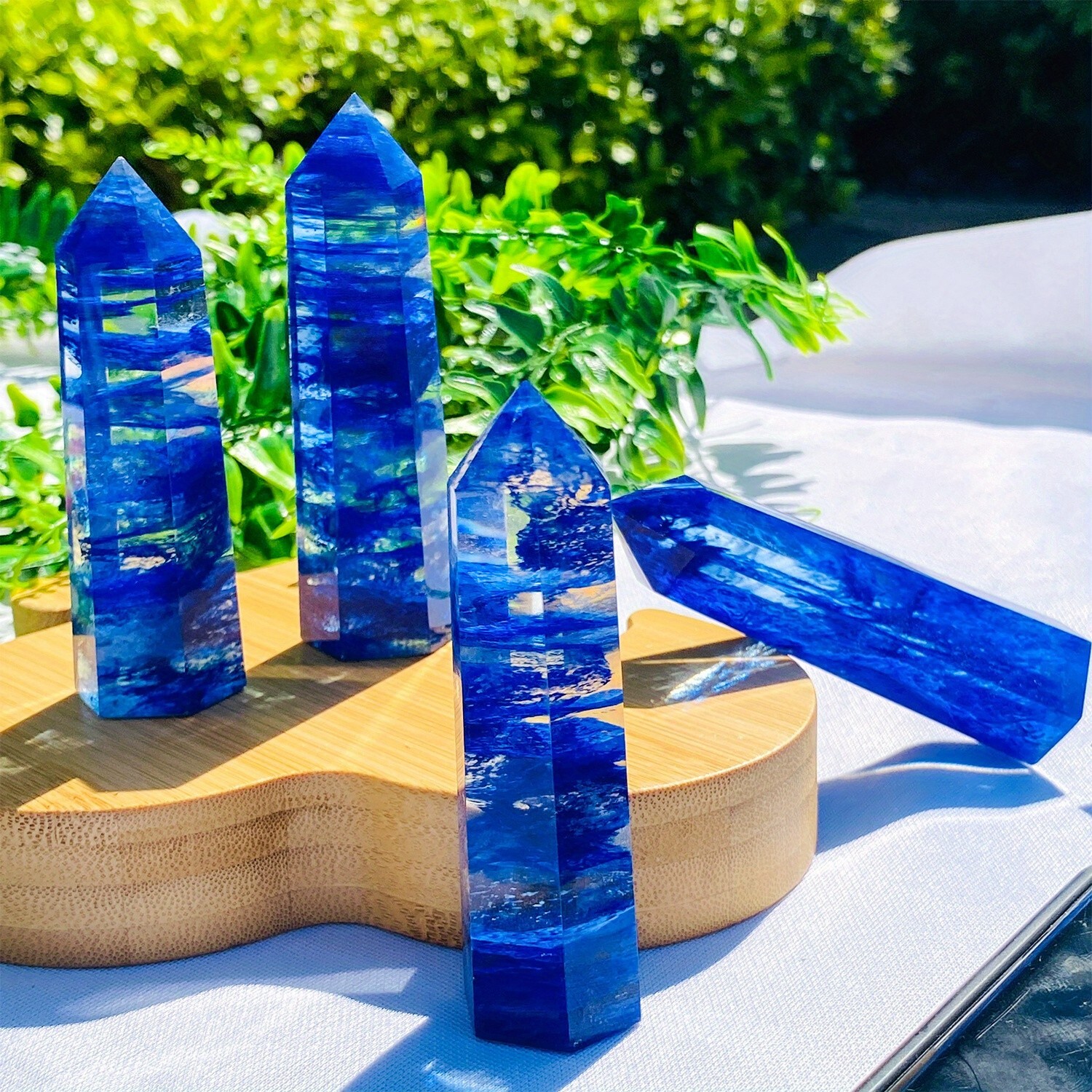 Wholesale Lot 1 Lb Blue Smelting Quartz Obelisk Tower Crystal Wand Energy