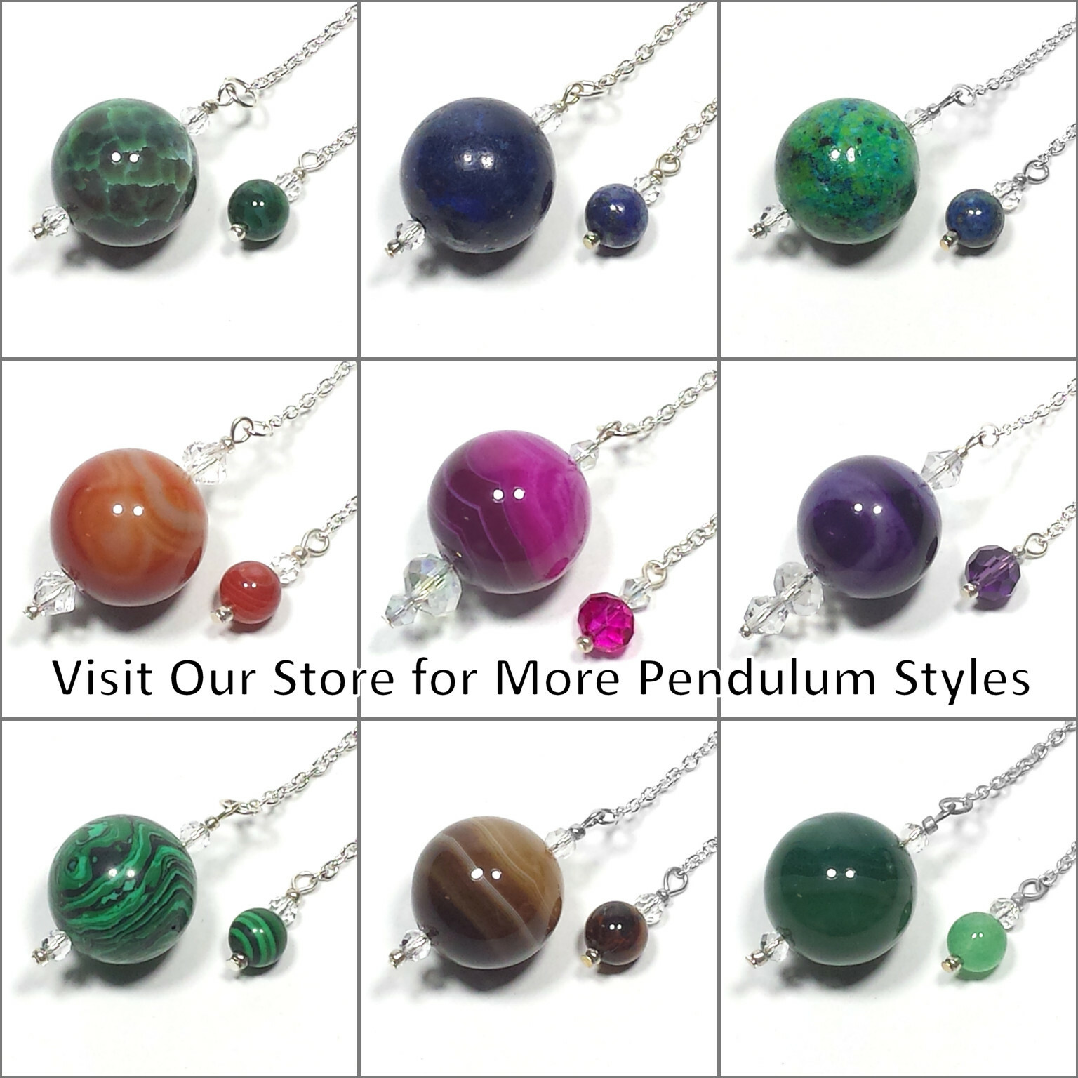 20% OFF – Sky Blue Opalized Obsidian Crystal Pendulum, Smooth Cone w/ Bead Grip