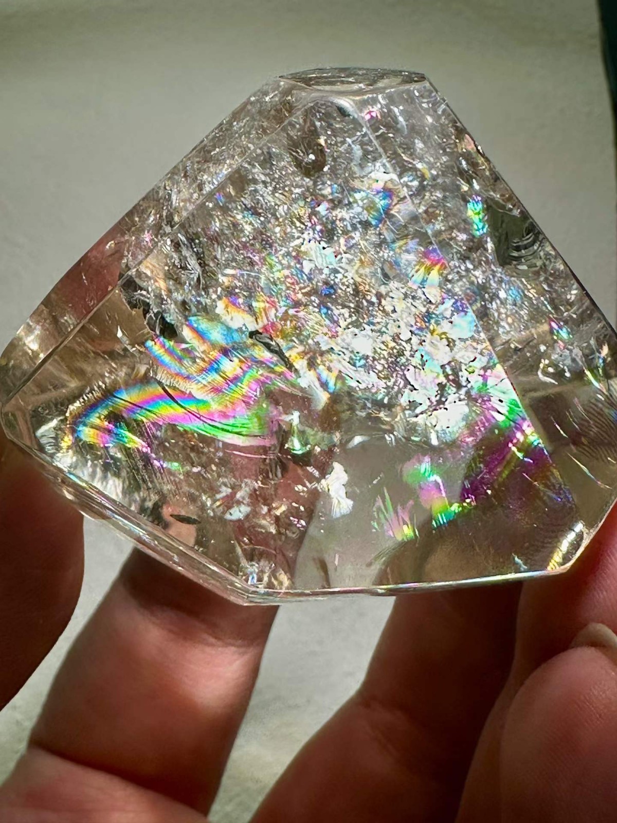 1pc Natural Rainbow White Quartz Freeform Crystal Energy Reiki Healing Decor