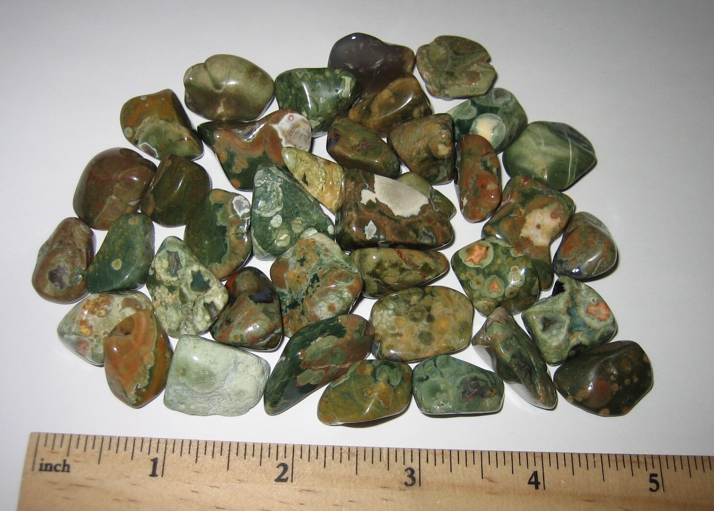 38 TUMBLED POLISHED NATURAL 0.5″-0.8″ RAINFOREST JASPER STONES AUSTRALIA 161g *3