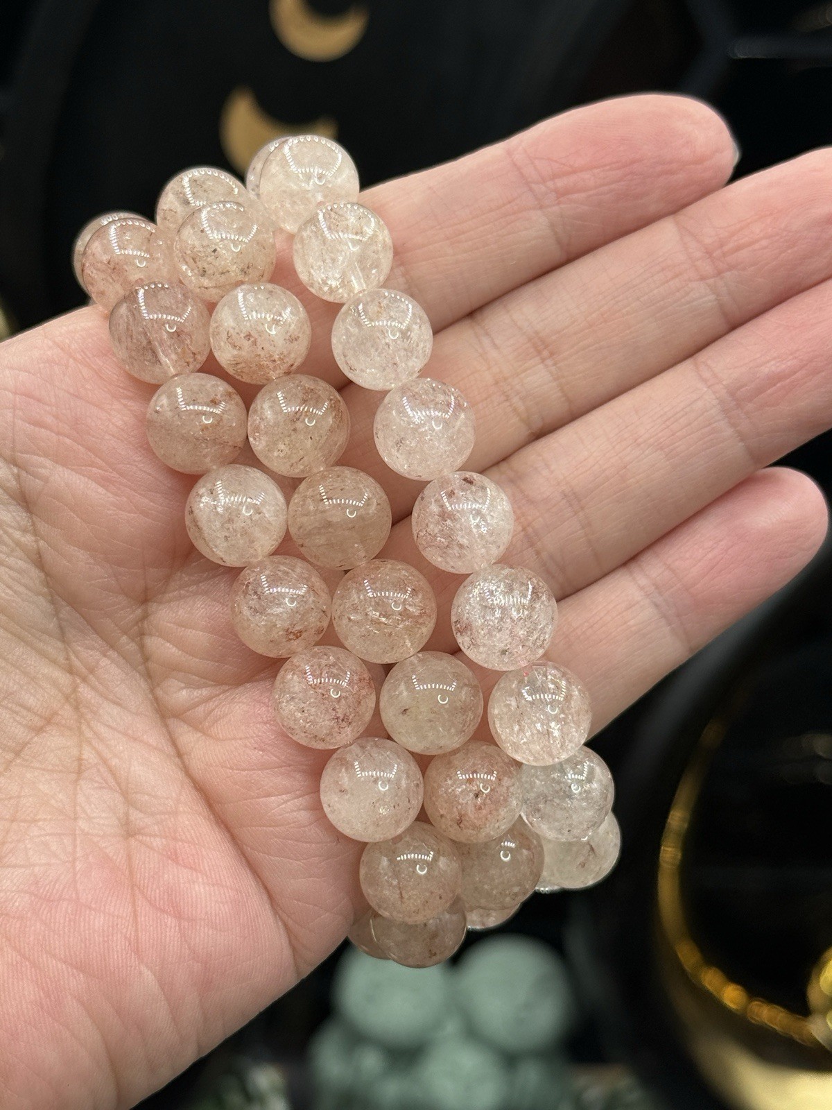 Natural HQ Pink Himalayan Quartz Beaded Bracelets Free shipping