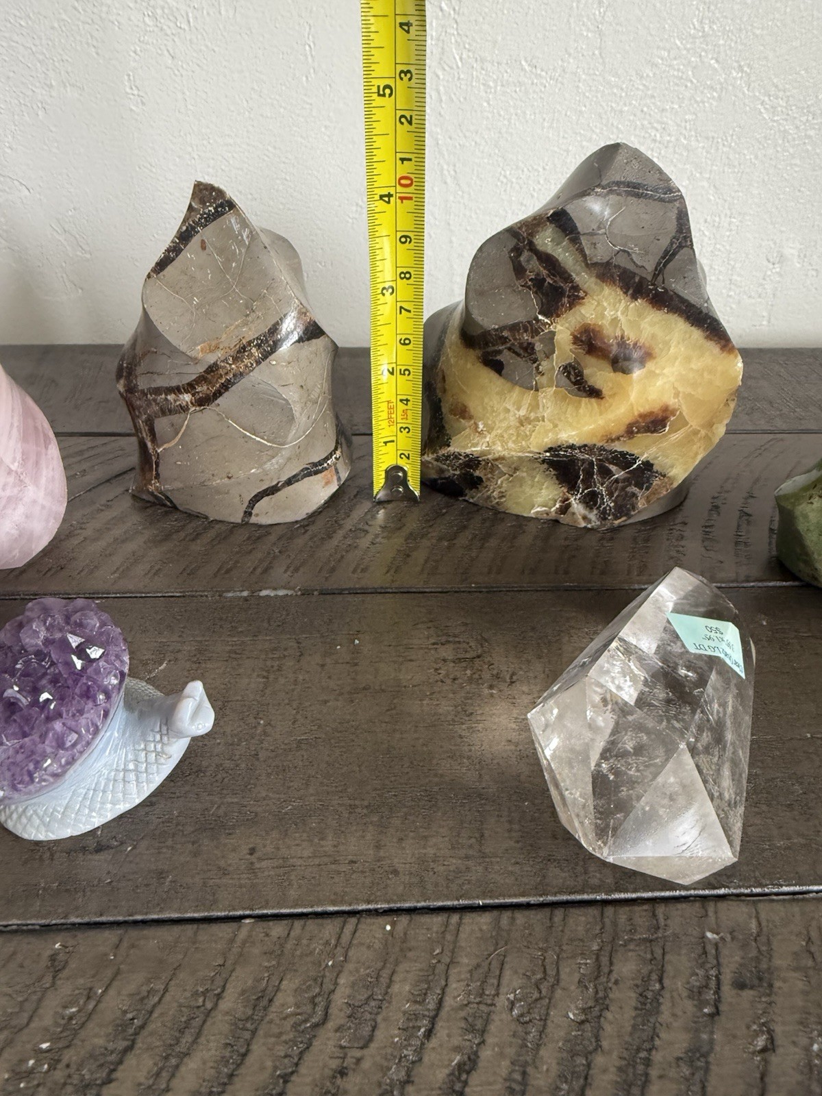 Large Crystal Lot Quartz Point Amethyst Jasper Flames Mixed Stones Display