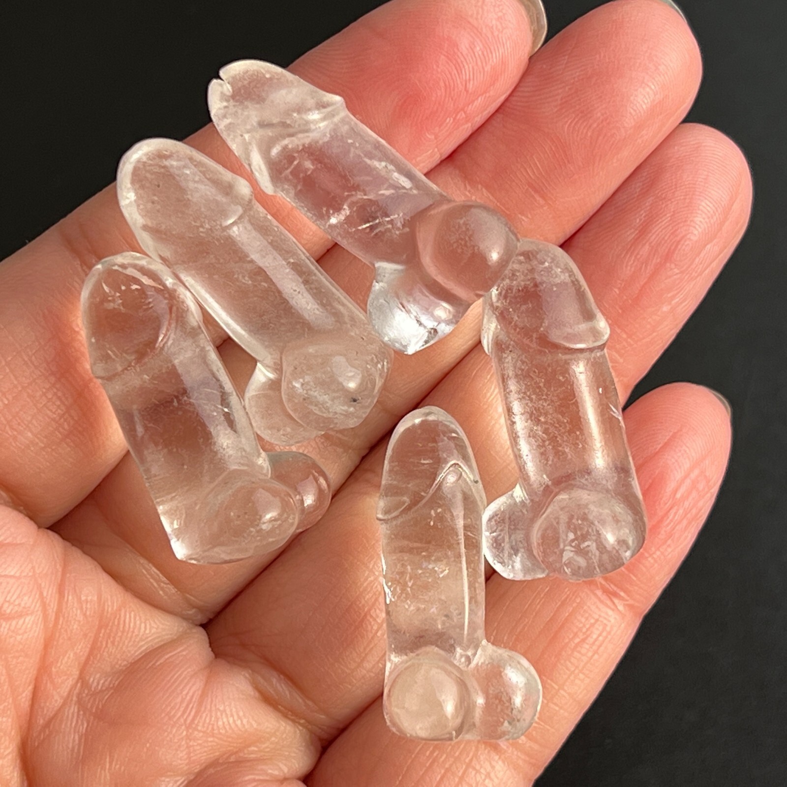 Top 1.1″ Natural clear quartz Male Penis gem Quartz Crystal Reiki Healing 5pcs