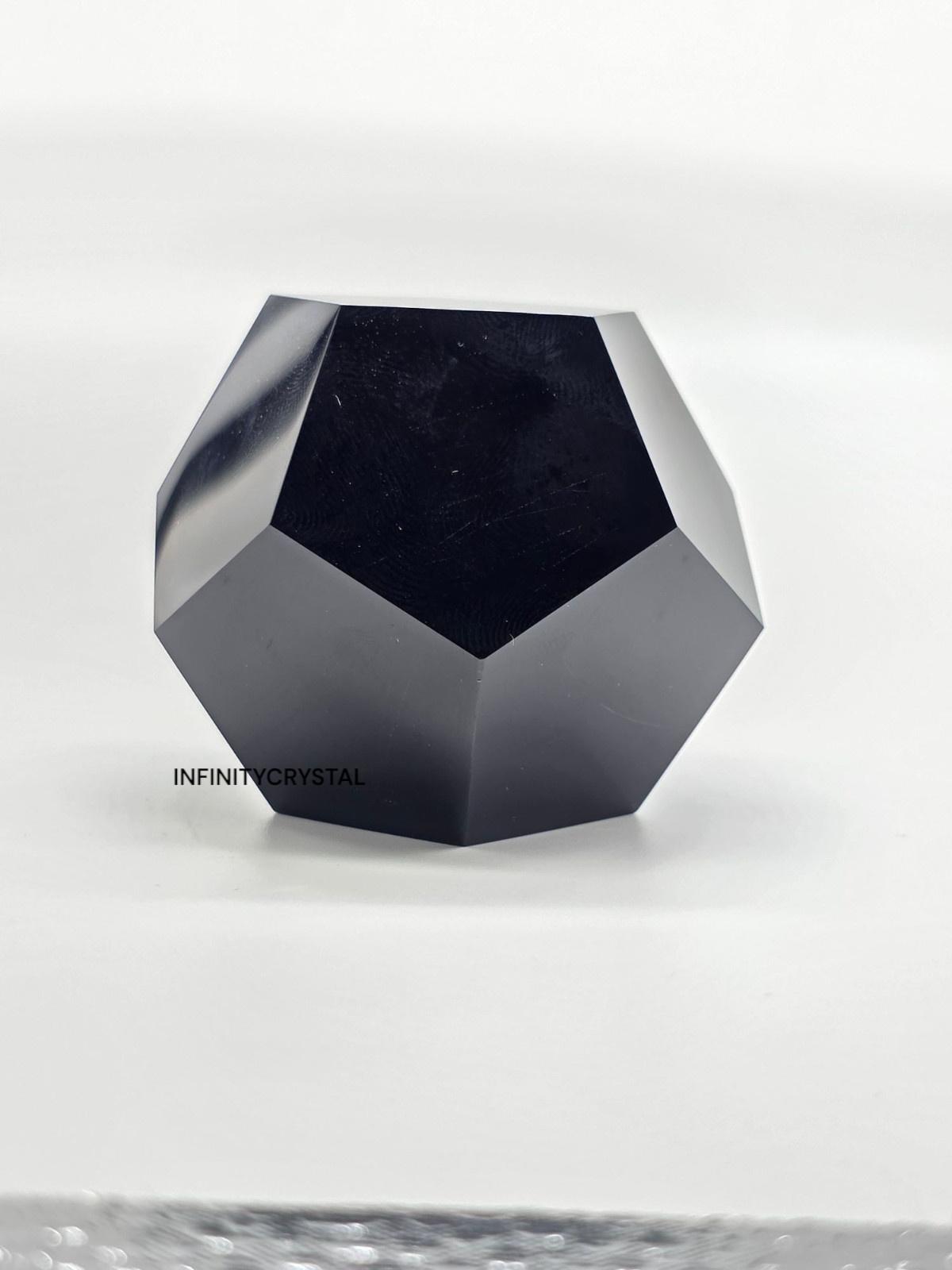 Obsidian Dodecahedron Crystal (40-50mm) – Handmade Sacred Geometry Tool Energy.