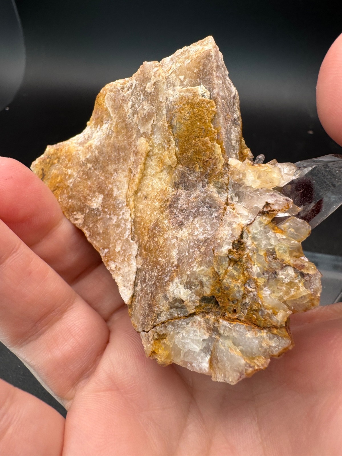 6788 Sunset Phantom Quartz Cluster with Nice Hematite Inclusions India 125g
