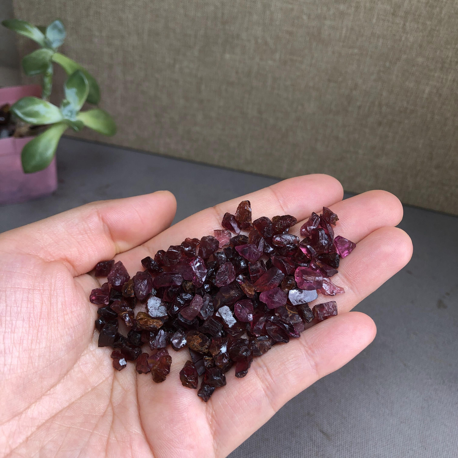 140+pcs Natural tiny Garnet gemstone pieces Crystal specimens 40g A2741