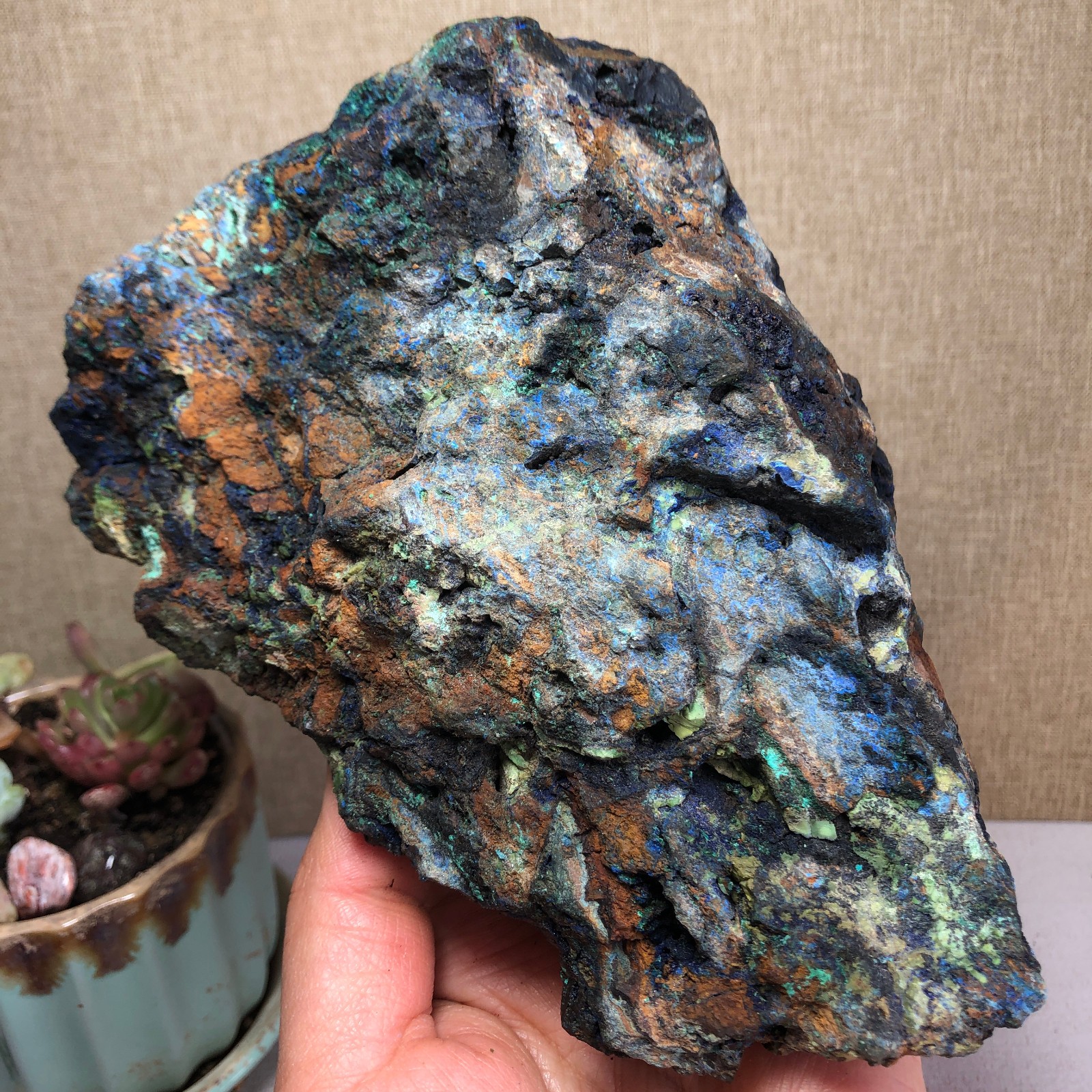 2.4LB Natural Azurite Malachite gemstone Rough original Crystal Specimen A3294
