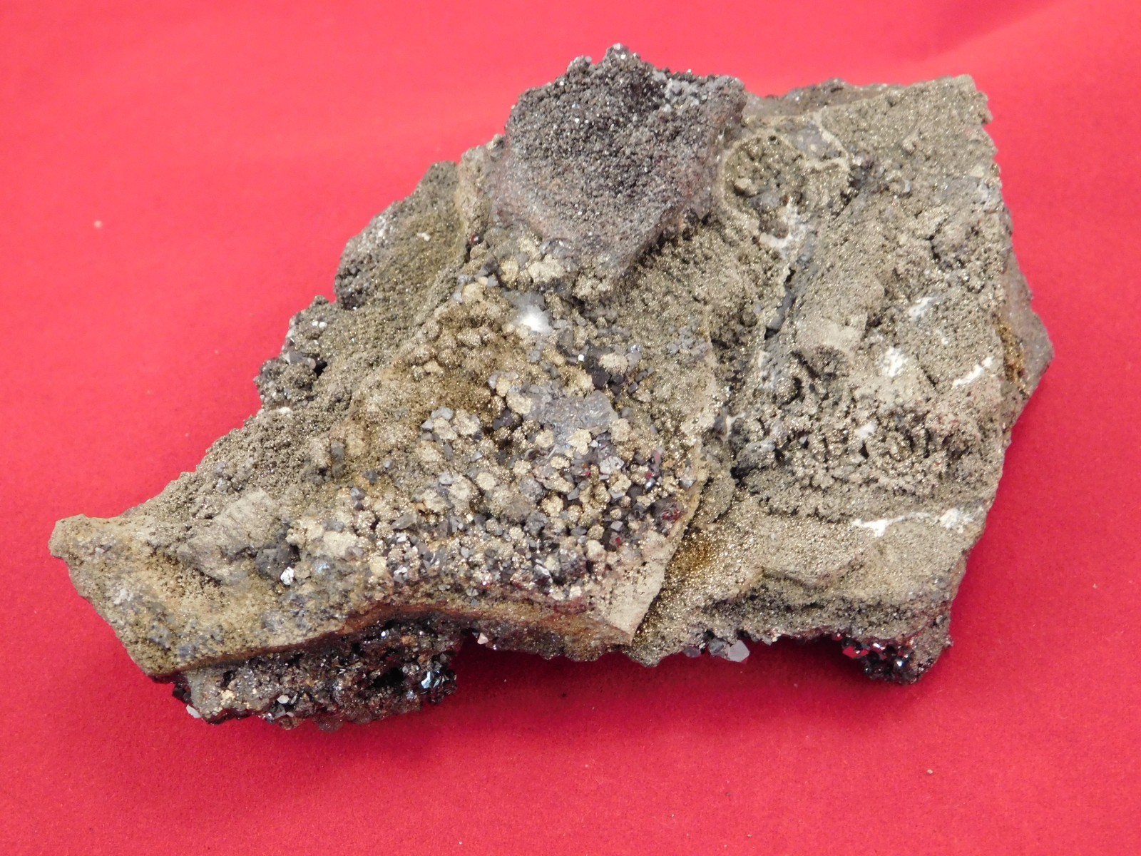 Larger RHOMBIC GALENA Crystal Cluster with Druzy Pyrite 100% Natural Peru 233gr