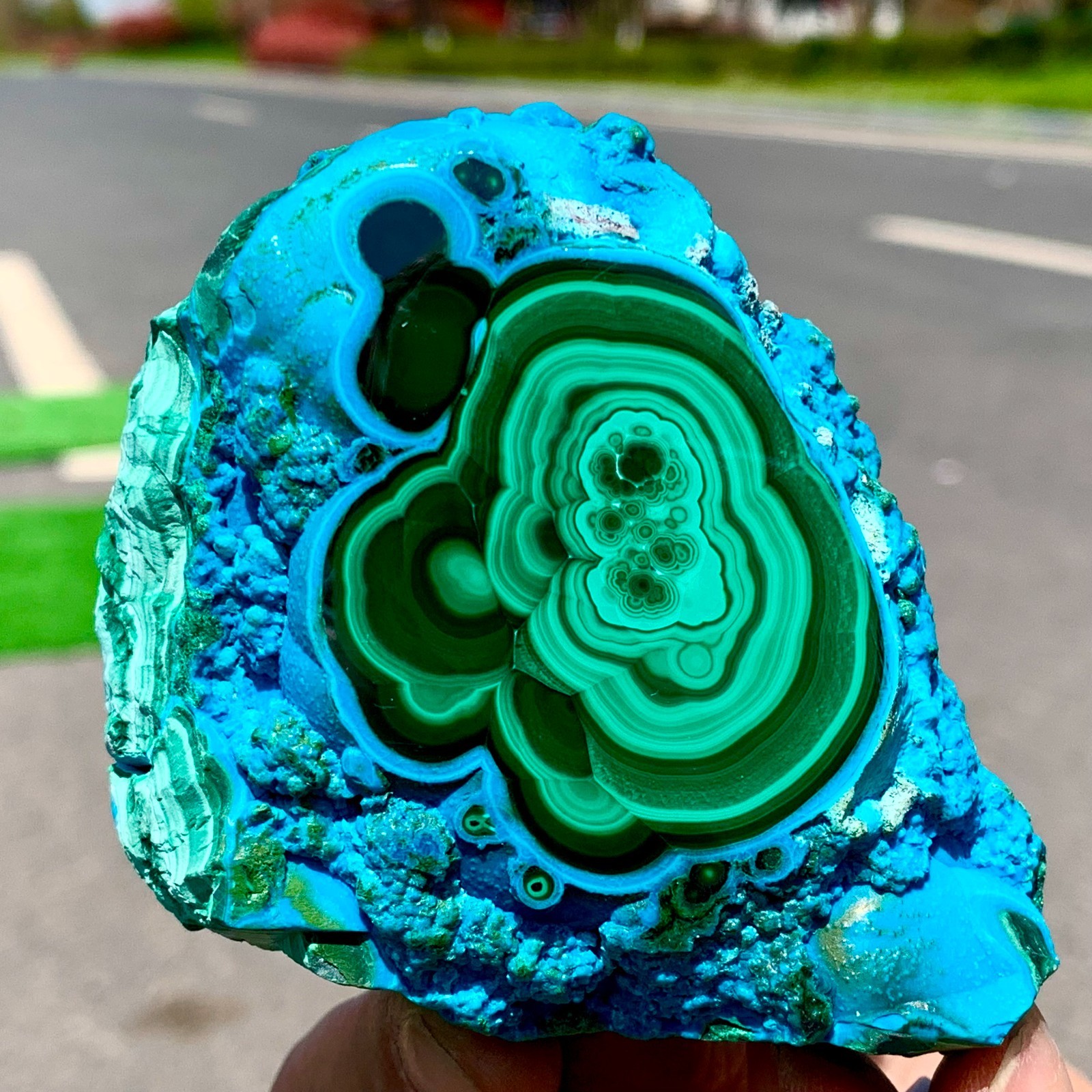 290G Natural Chrysocolla/Malachite transparent cluster rough mineral sample
