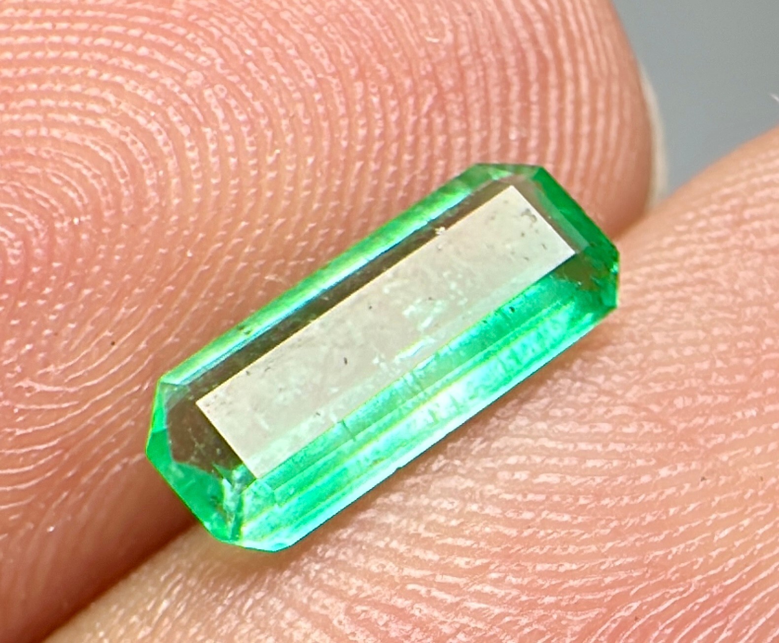 0.50 Ct WOW Top Green Eye Clean Emerald Cut Gemstone From Pakistan.