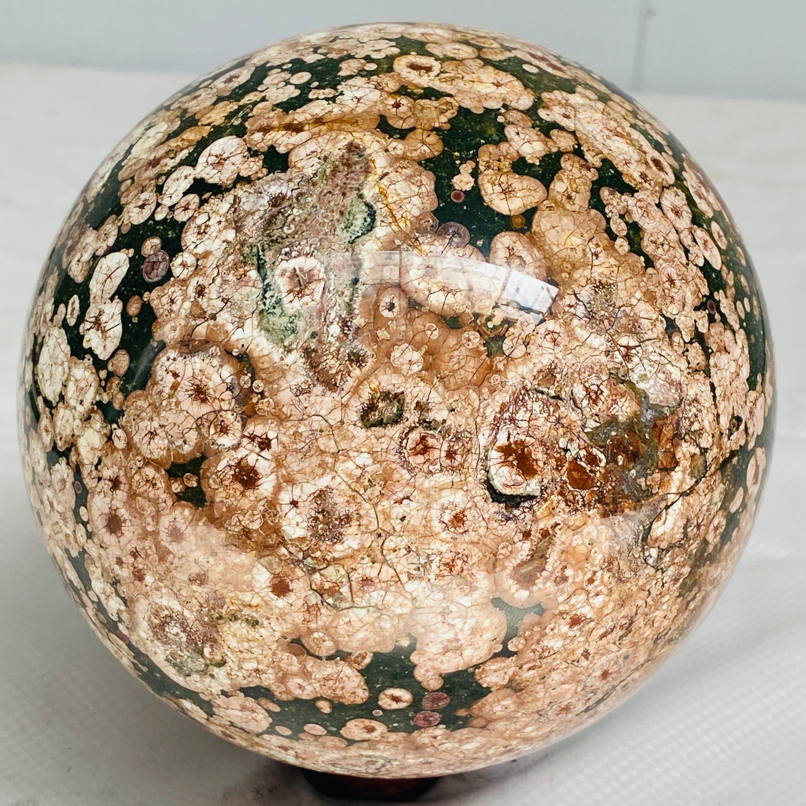 Natural Polished Pink cherry blossom agate BALL Madagascar 3680G ( 8.11LB )