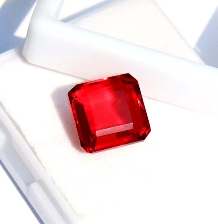9.50 Ct Natural Radiant Cut Burmish Red Ruby Certified Loose Gemstone