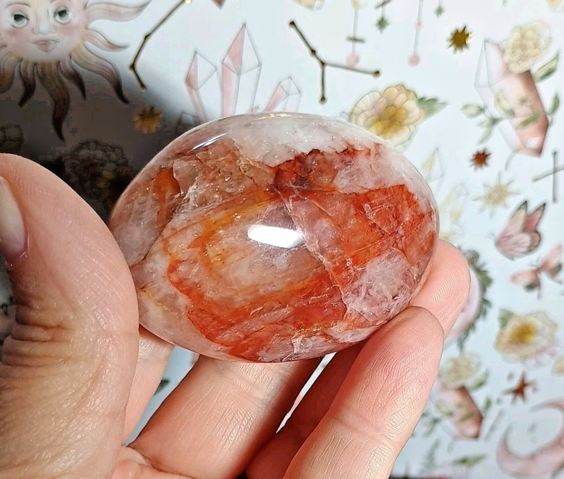 Fire Quartz Palm Stone