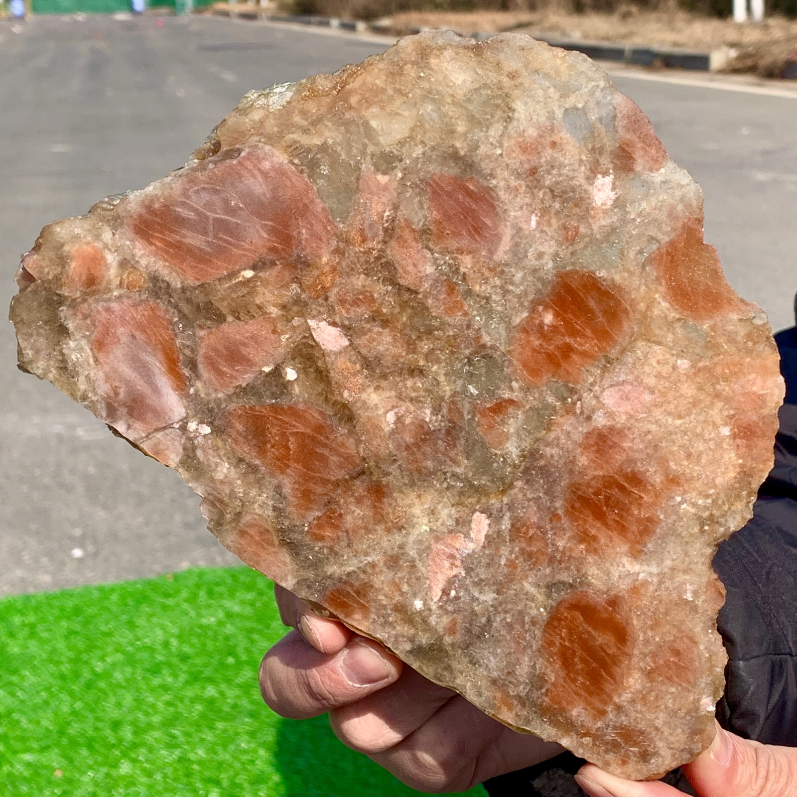 449G Natural Strong SunStone Quartz Crystal Spiritual Restoration
