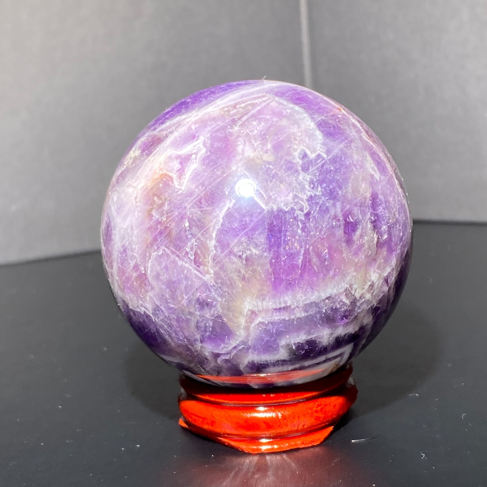 290G Natural Dreamy Amethyst ball Quartz crystal Sphere Crystal Reiki Healing