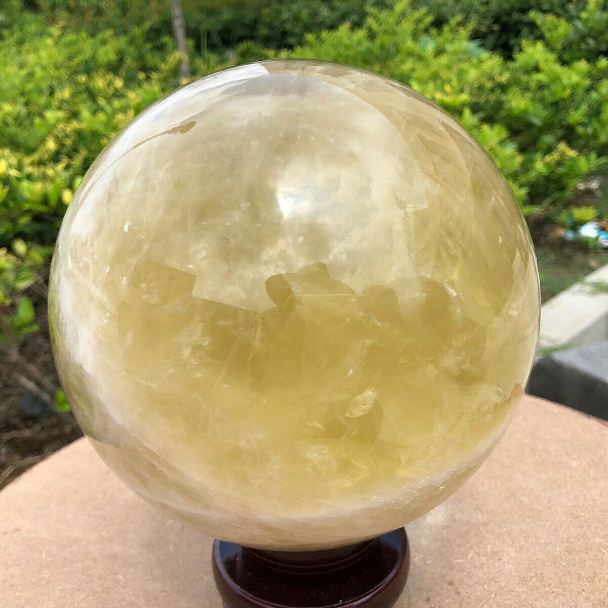 40~80mm Natural Citrine Quartz Crystal Sphere Ball Healing Gemstone+Stand New