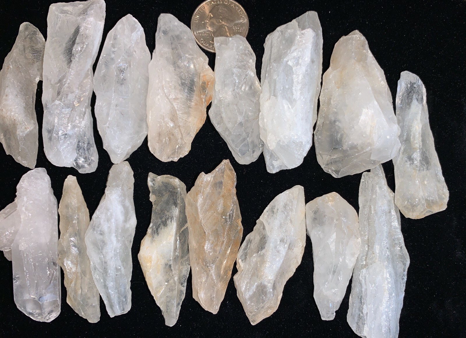Three (3) WHITE WITCHES FINGER CRYSTALS from Zambia – Random Selection
