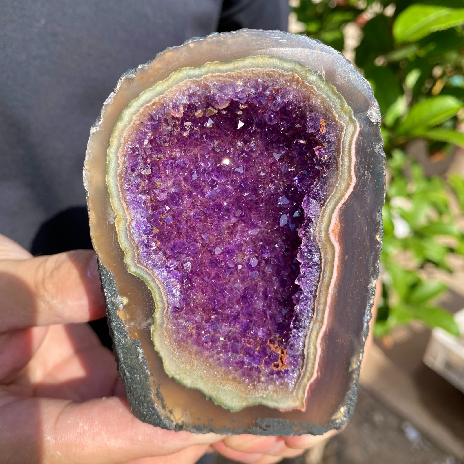 300G Natural Amethyst geode quartz cluster crystal specimen Healing
