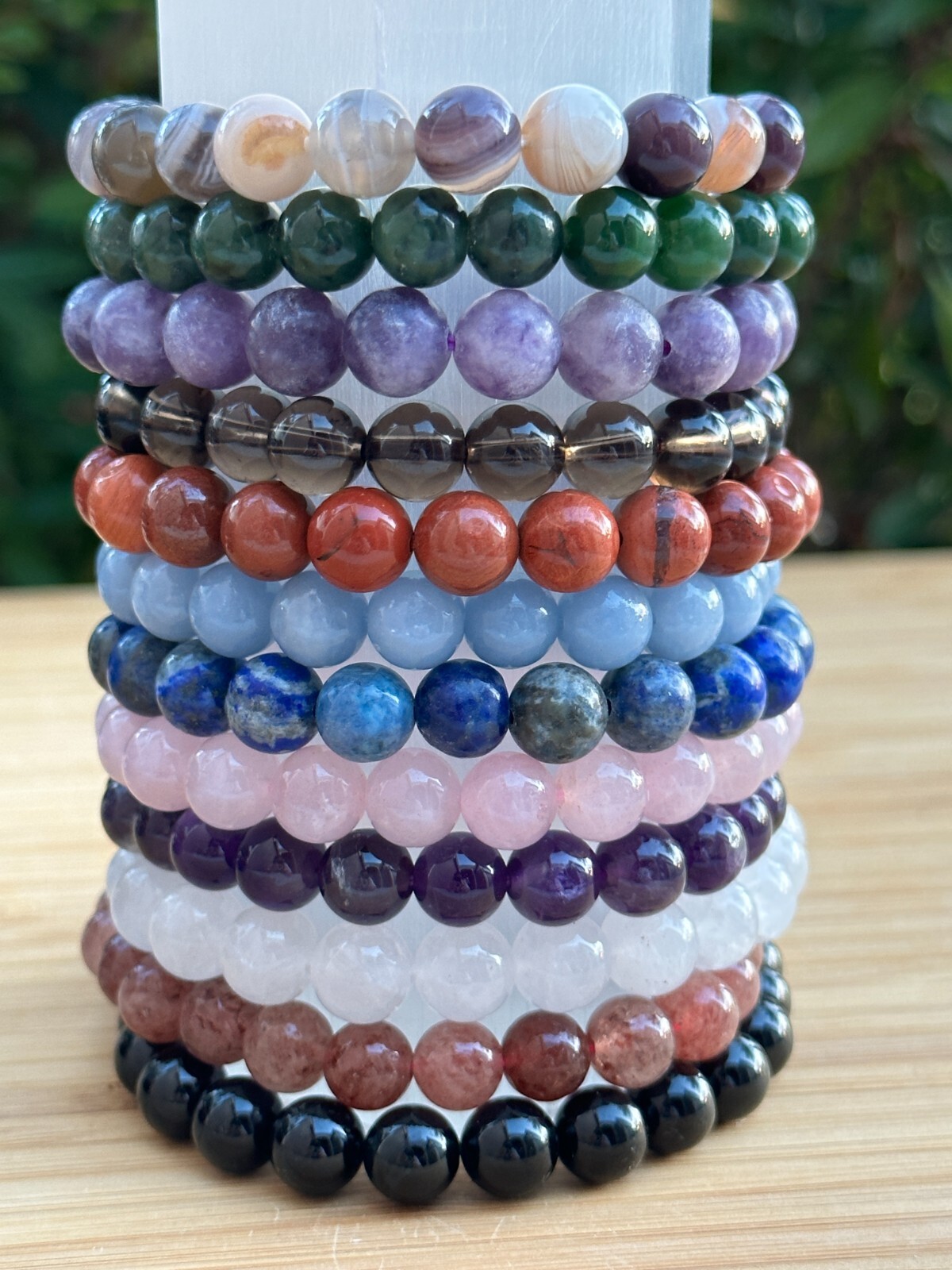 Wholesale Grade A++ Genuine Gemstone Bead Bracelets, Choose from 80 Types Stone