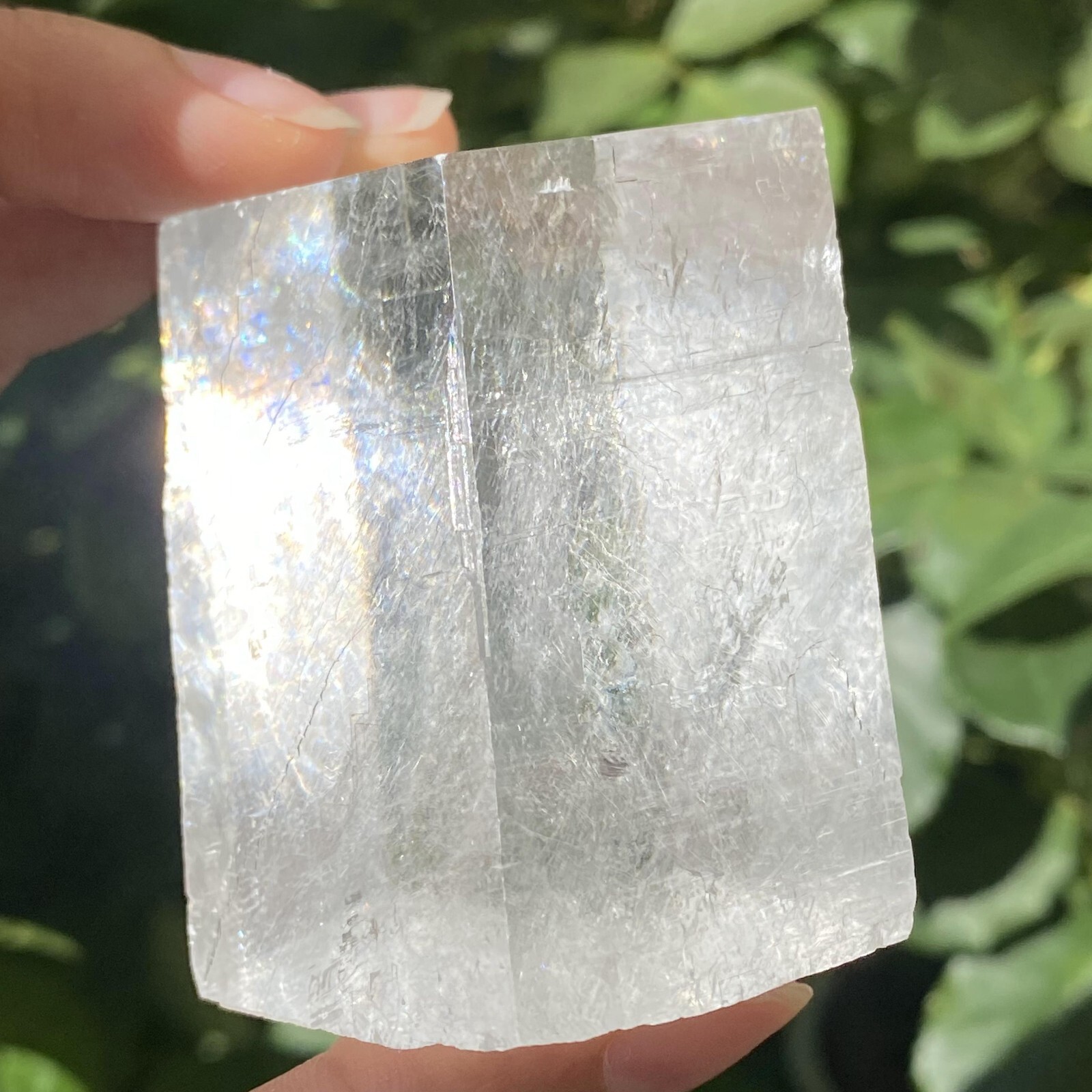 129g Natural Rainbow White Calcite Cube Specimen Crystal Quartz Healing Reiki