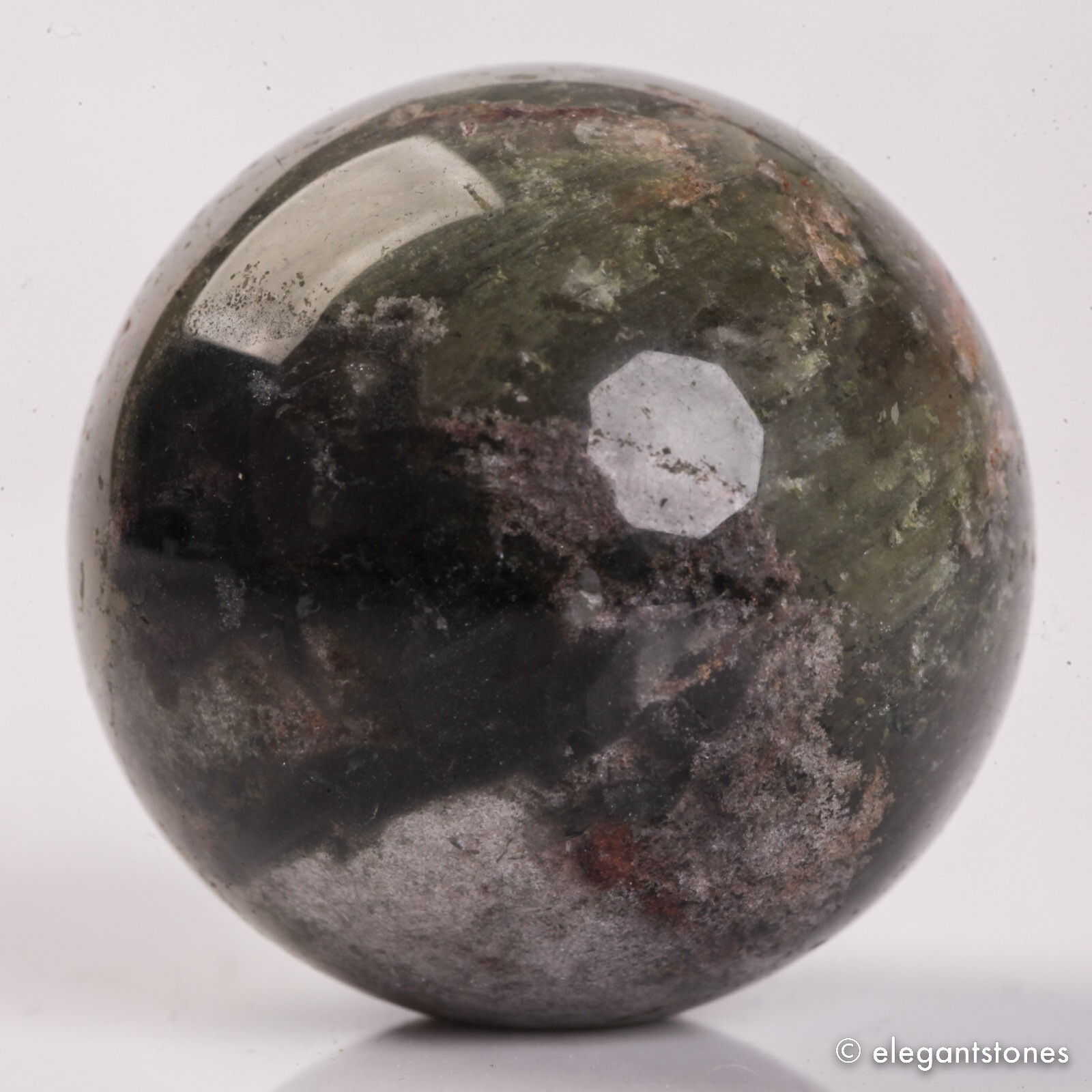 48g32mm Natural Garden/Phantom/Ghost/Lodolite Quartz Crystal Sphere Healing Ball
