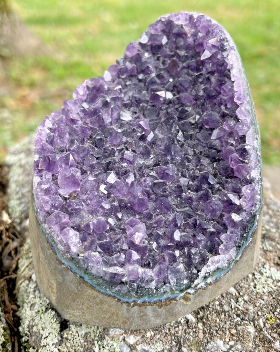 Dark purple amethyst cluster
