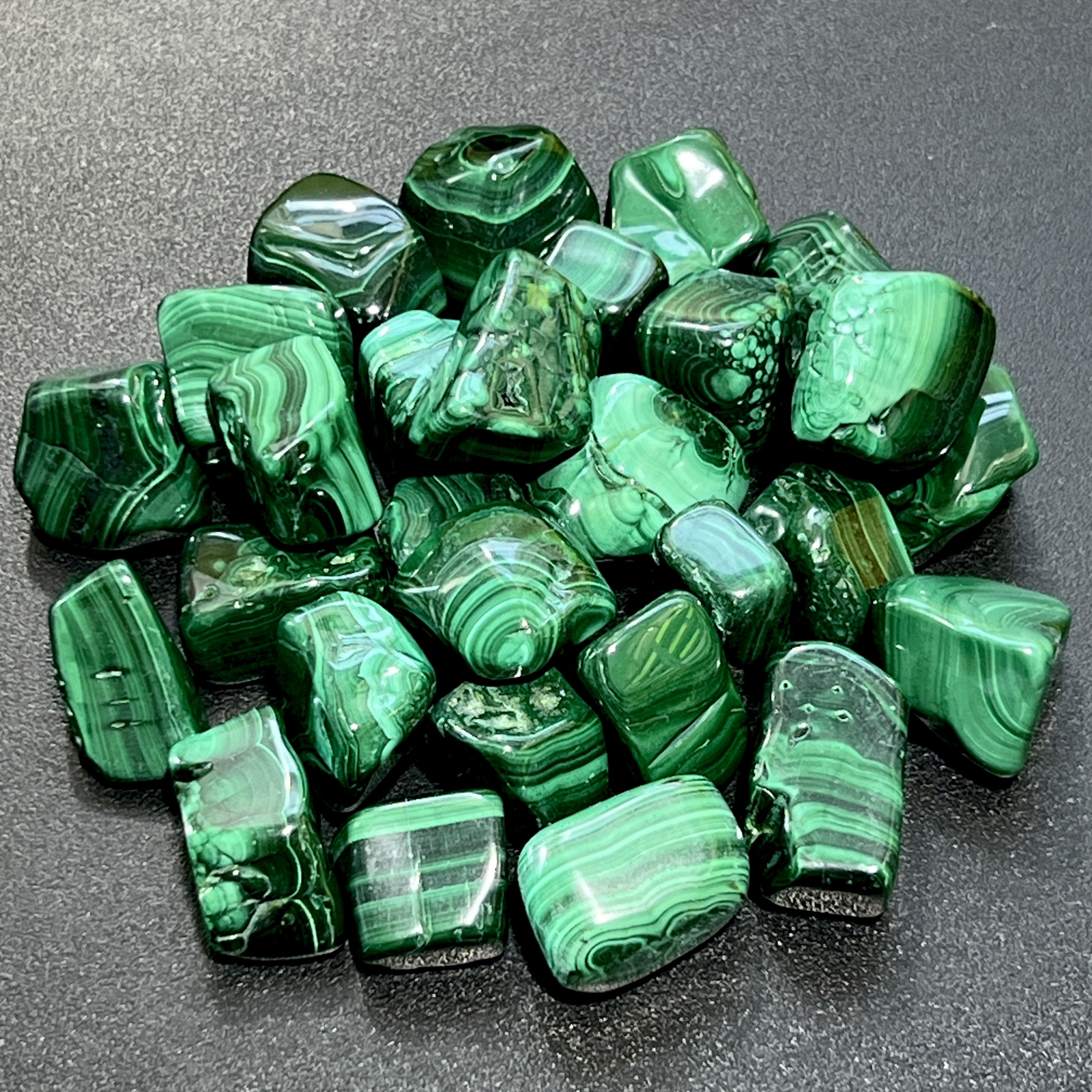 Malachite Tumbled (1/2 lb) 8 oz Bulk Wholesale Lot Half Pound Polished Natural