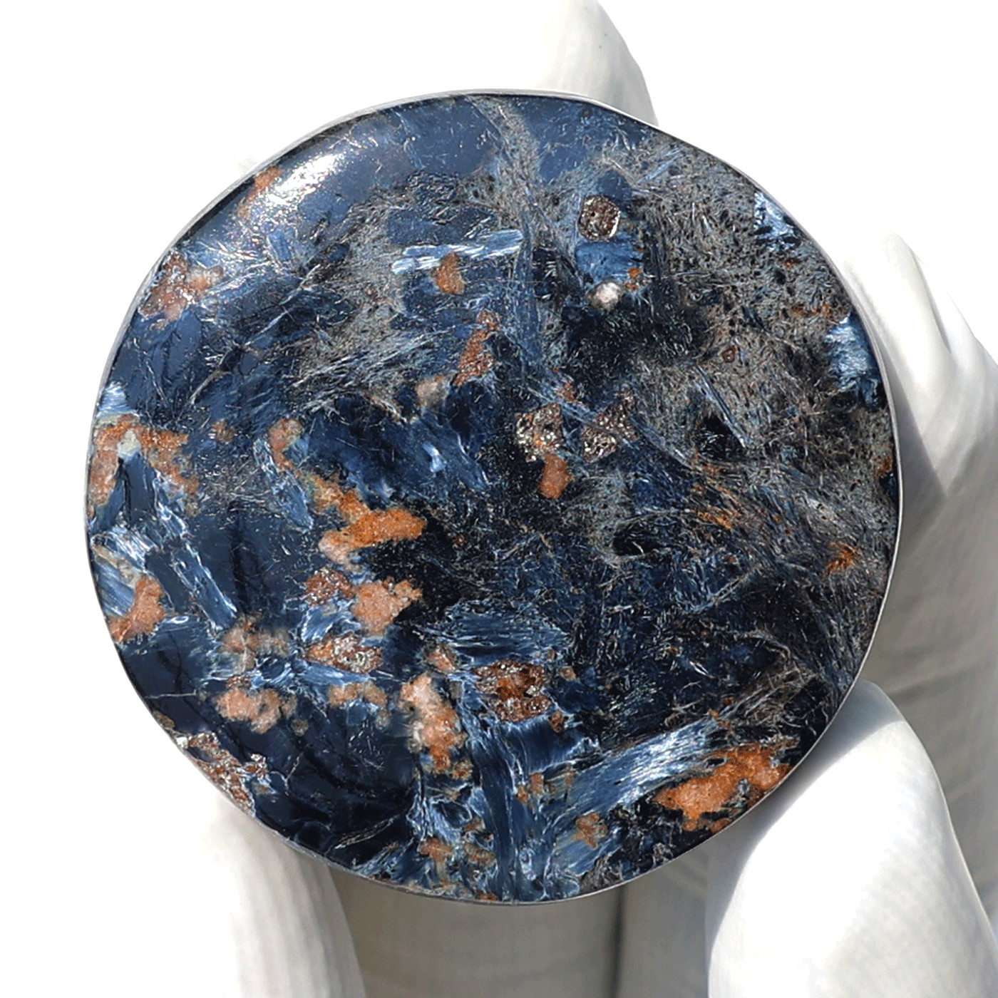 Cyclone Inside A Stone~ 12.7g Natural Pietersite 36MM Crystal Coin Gem Palmstone