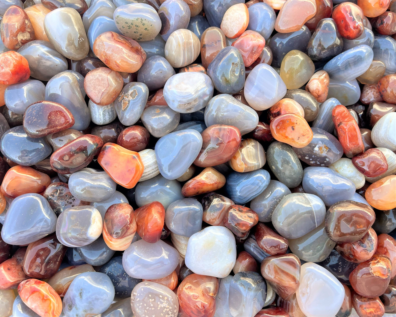 Assorted Mix Tumbled Agate Stones: Natural Agate Crystals Wholesale Bulk Lots