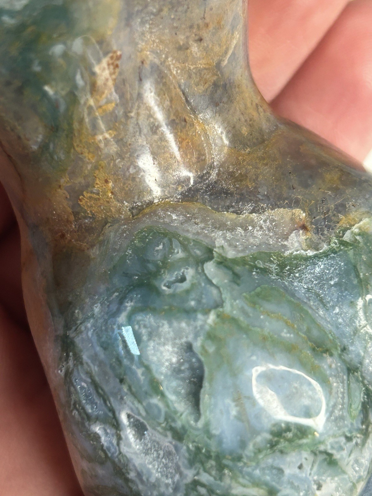4” Moss Agate Goddess Lady Body Carving | Natural Crystal Statue